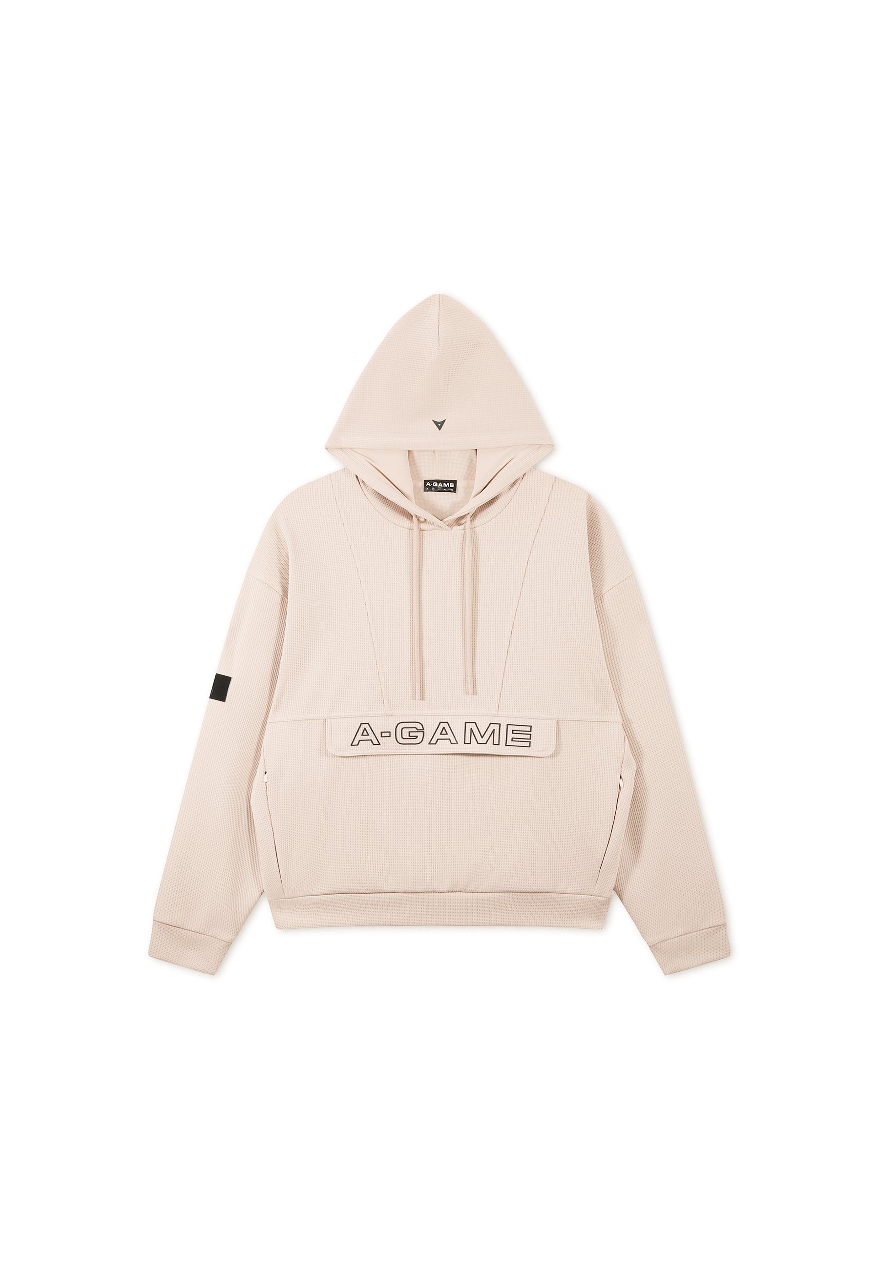 MENS LIFEWEAR WAFFLE TECH HOODIE - BEIGE