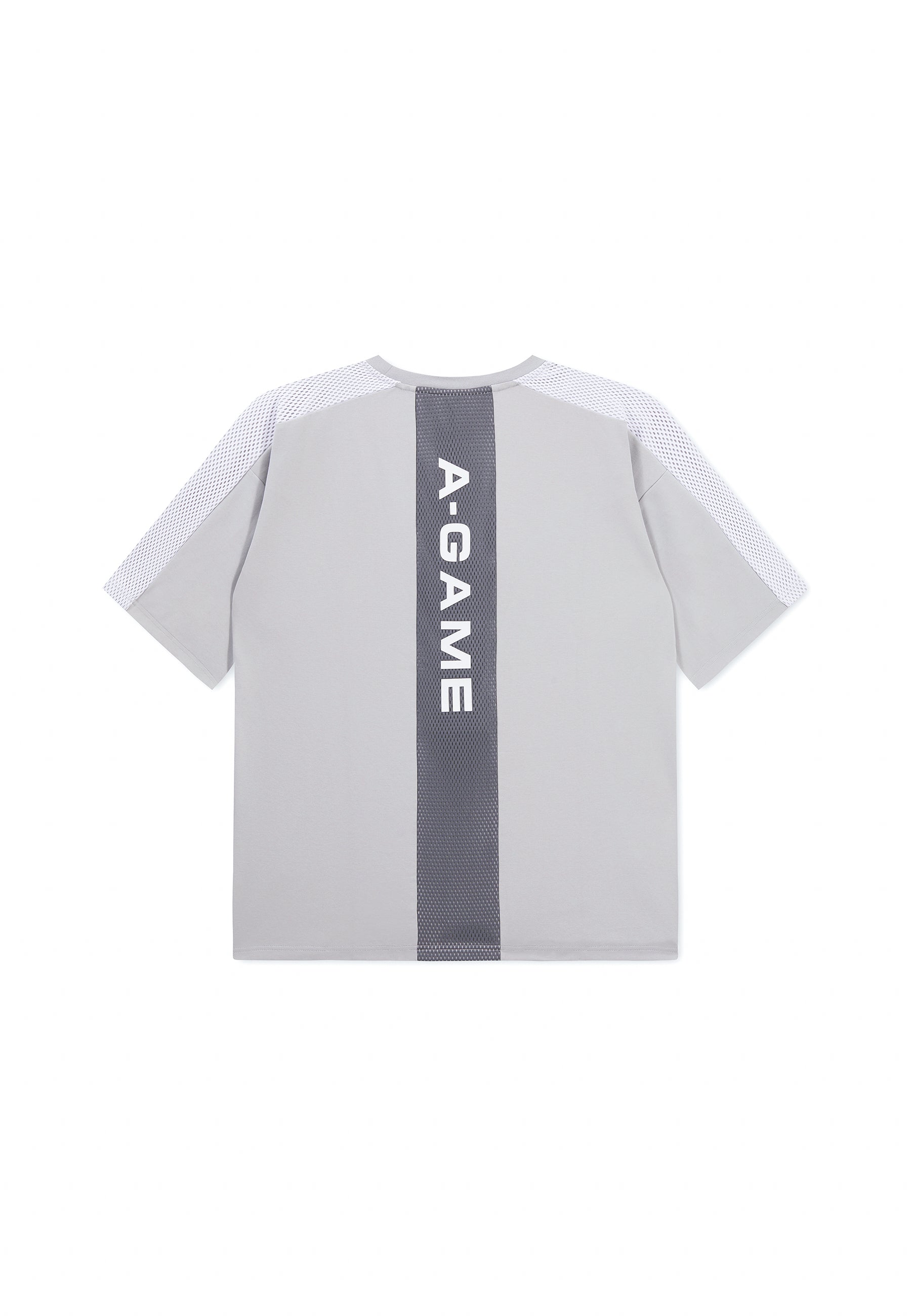 MENS LIFEWEAR PANELLED MESH SPORT T-SHIRT - GREY / BLACK