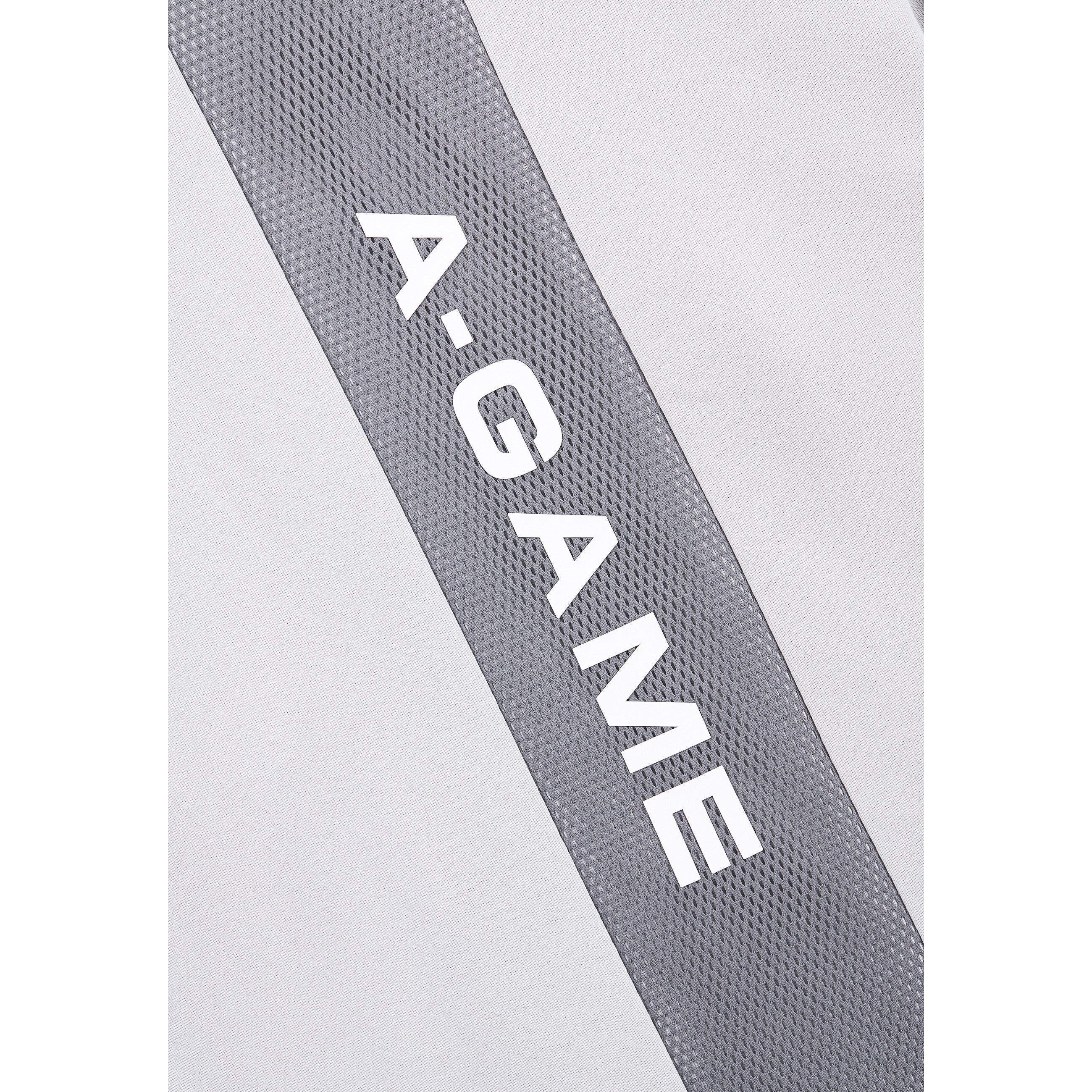 Men's Panelled Mesh Sport Zip Through Hoodie - Grey / Black