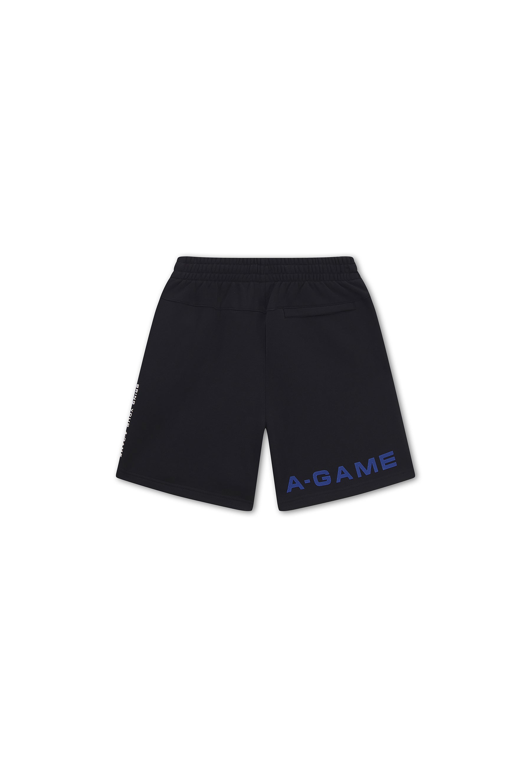 MENS LIFEWEAR MESH PANELLED SWEAT SHORTS - BLACK / COBALT BLUE
