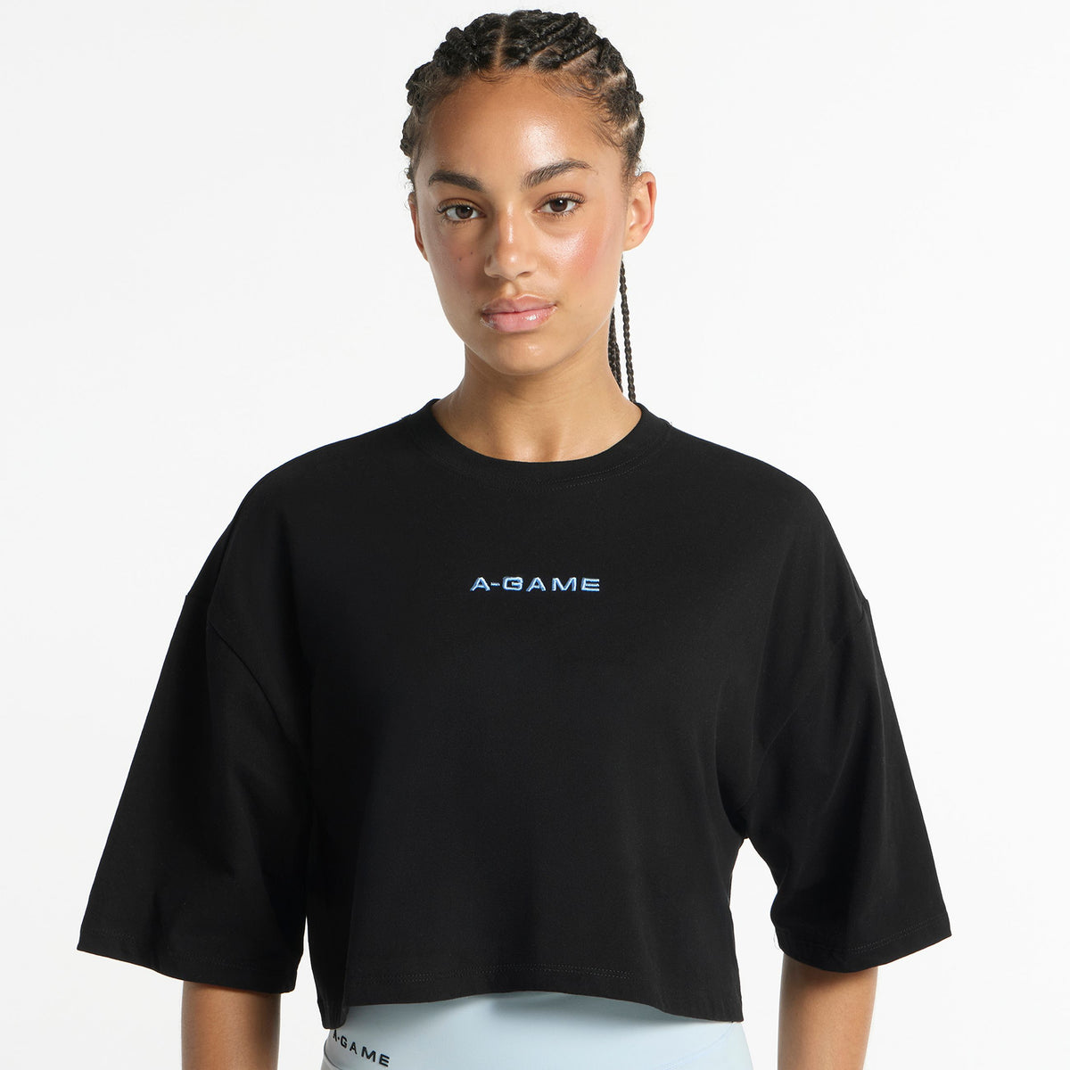 Women's Relaxed Cropped T-Shirt - Black