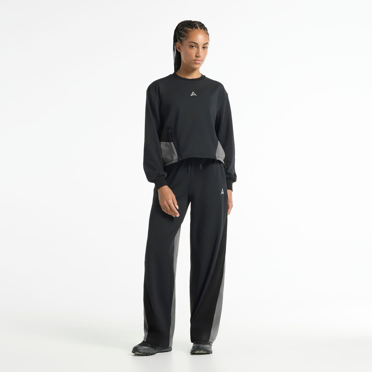 Women's Oversized Track Sweater - Black