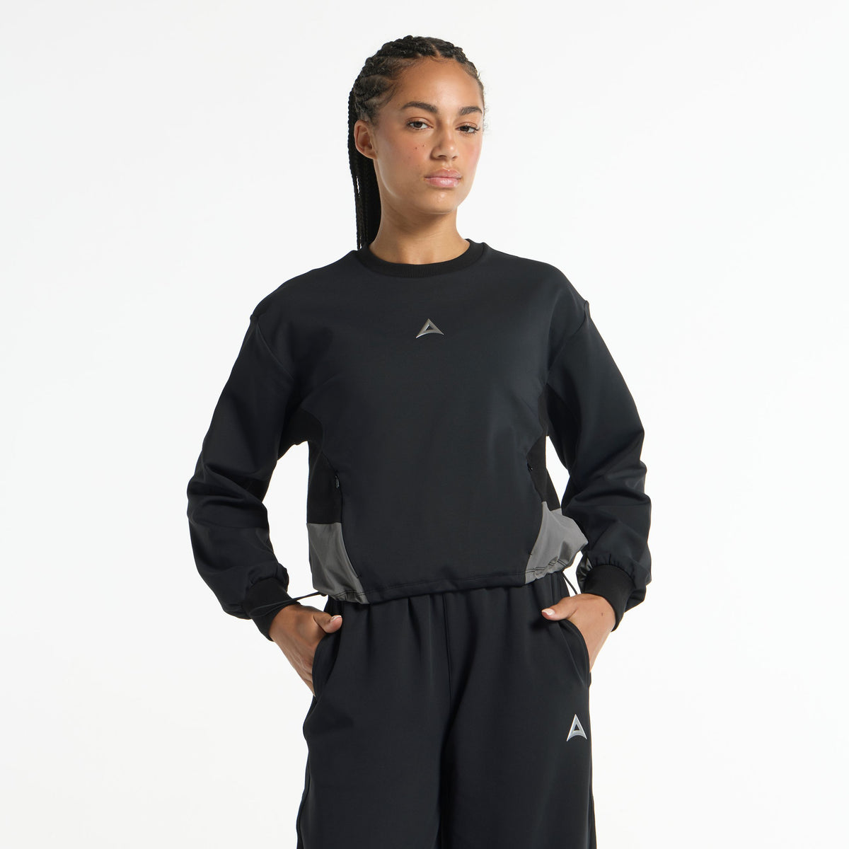 Women's Oversized Track Sweater - Black
