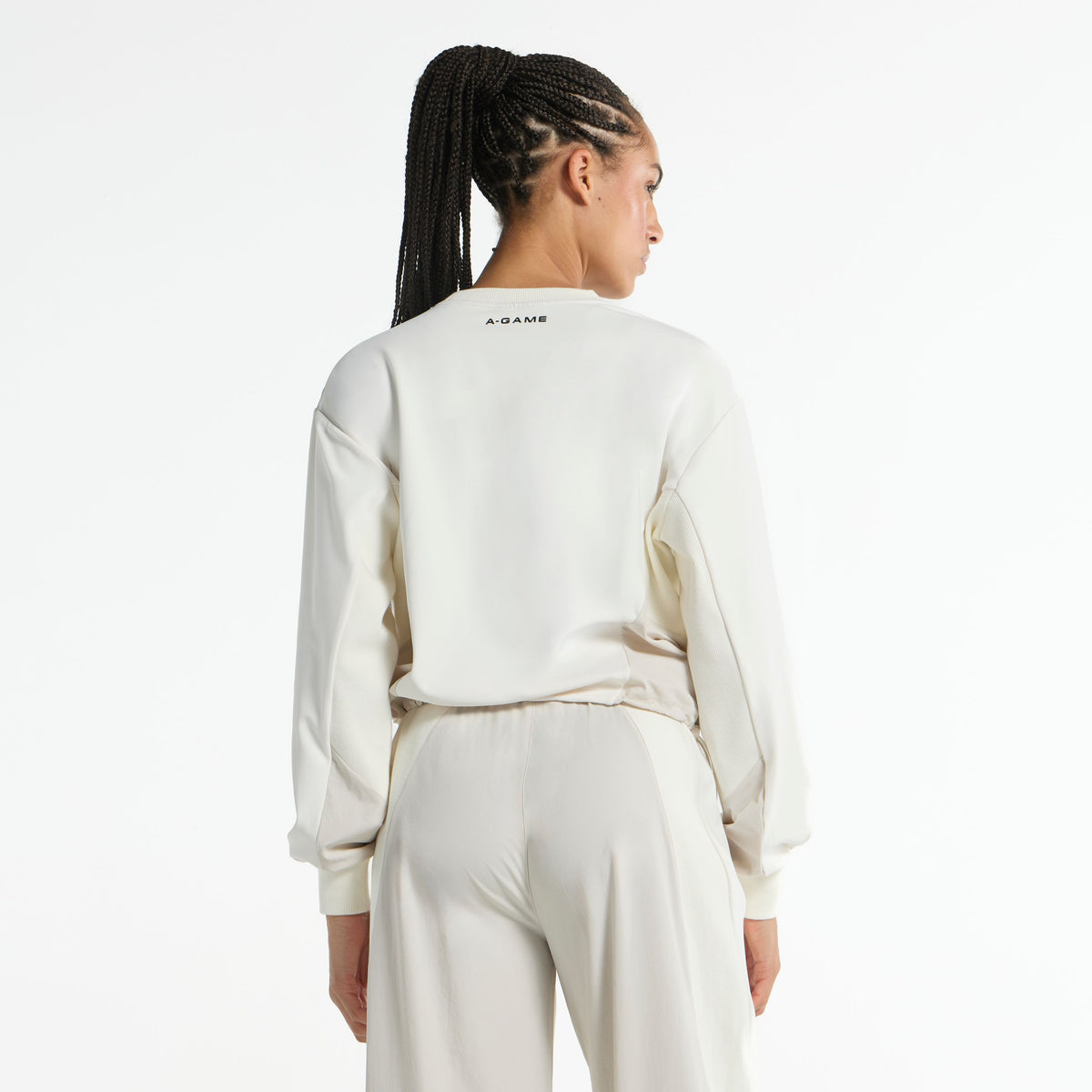 Women's Oversized Track Sweater - Ecru