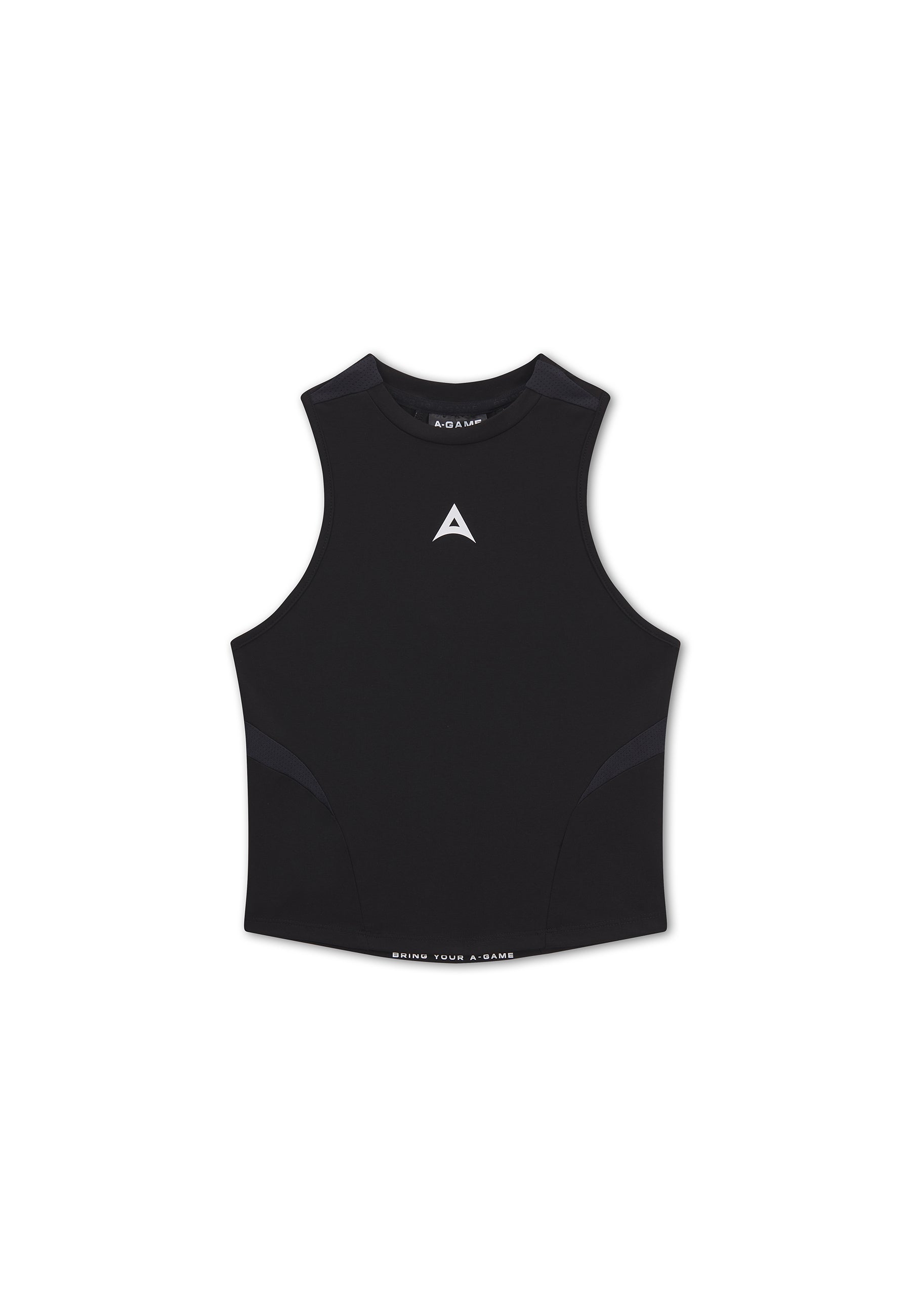 WOMENS LIFEWEAR FITTED HIGH NECK VEST - BLACK