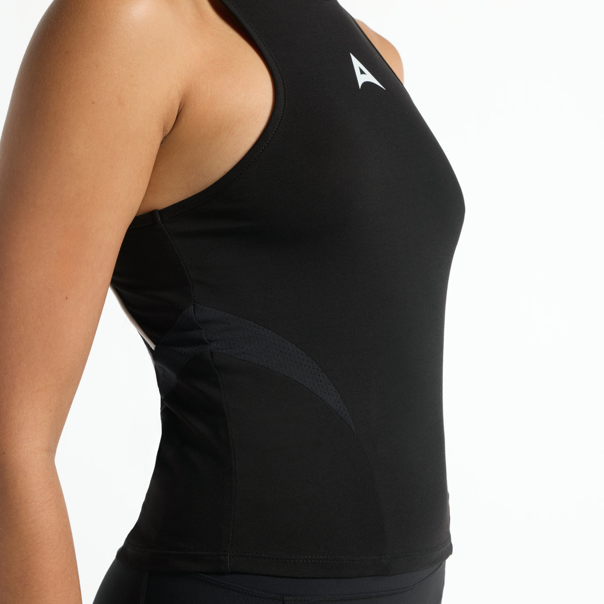Women's Fitted High Neck Vest - Black