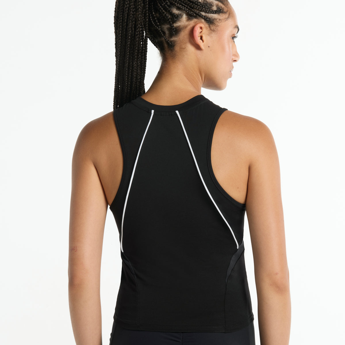 Women's Fitted High Neck Vest - Black