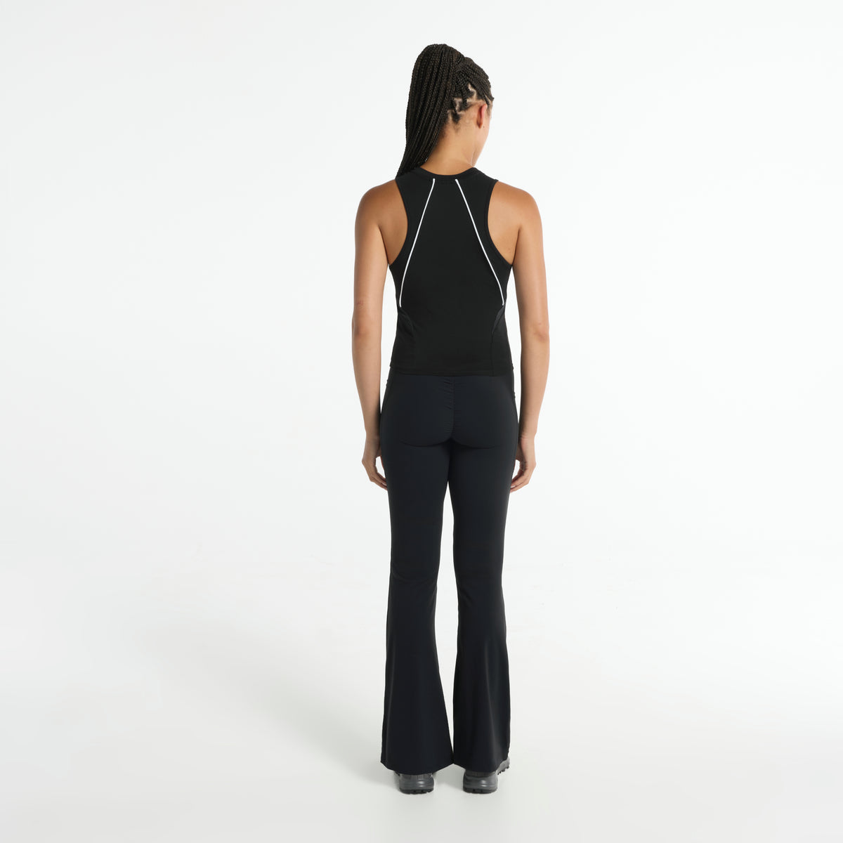 Women's Fitted High Neck Vest - Black