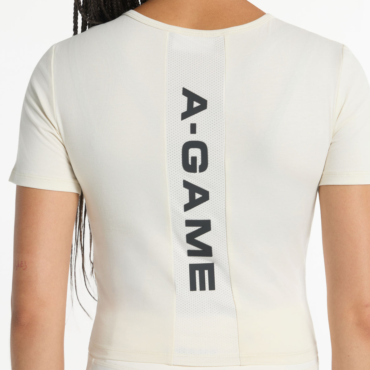 Women's Panel Cropped T-Shirt - Ecru