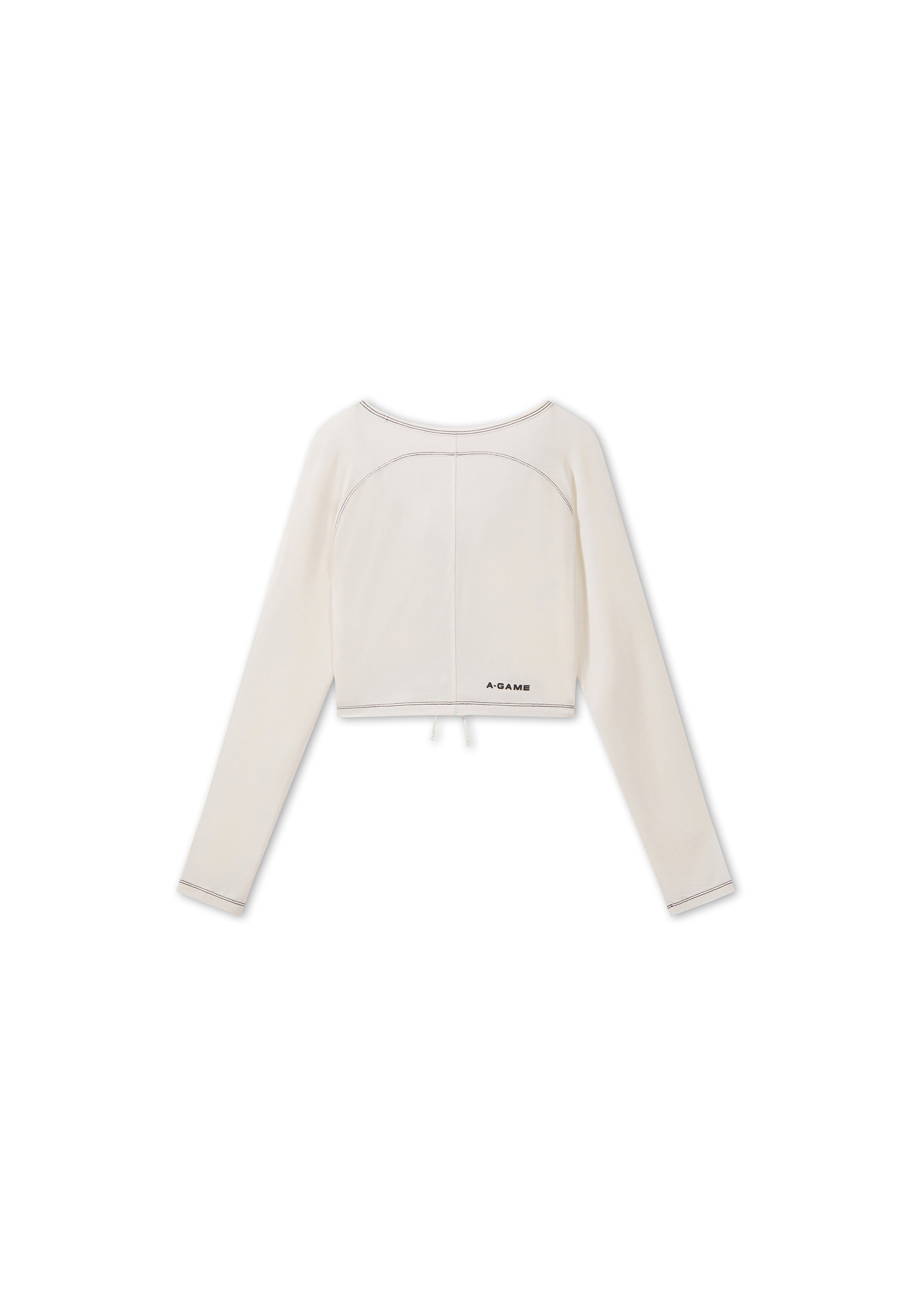 WOMENS LIFEWEAR RUCHED FRONT LONG SLEEVE - ECRU