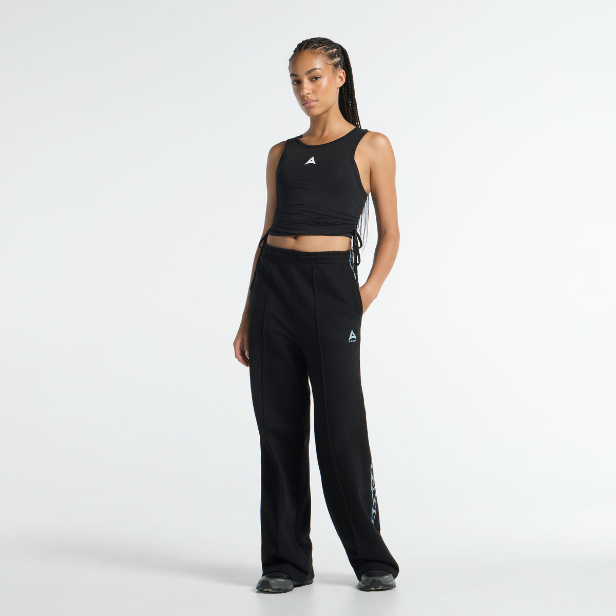 Women's Ruched Side Tank - Black