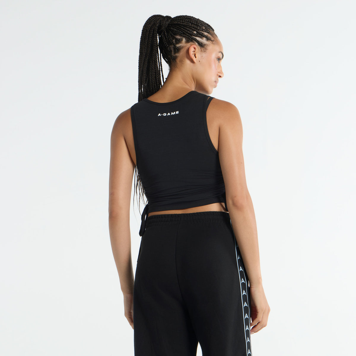 Women's Ruched Side Tank - Black