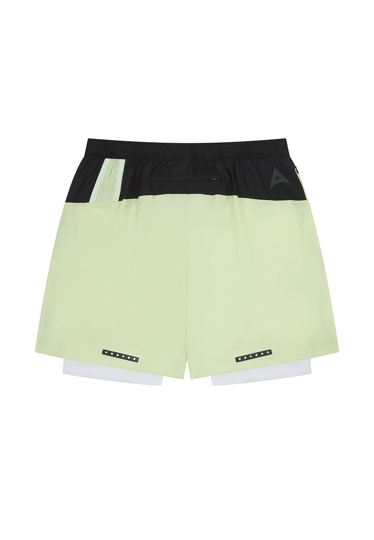 MENS A-GAME 2 IN 1 TRAINING SHORTS - LIME/BLACK/WHITE