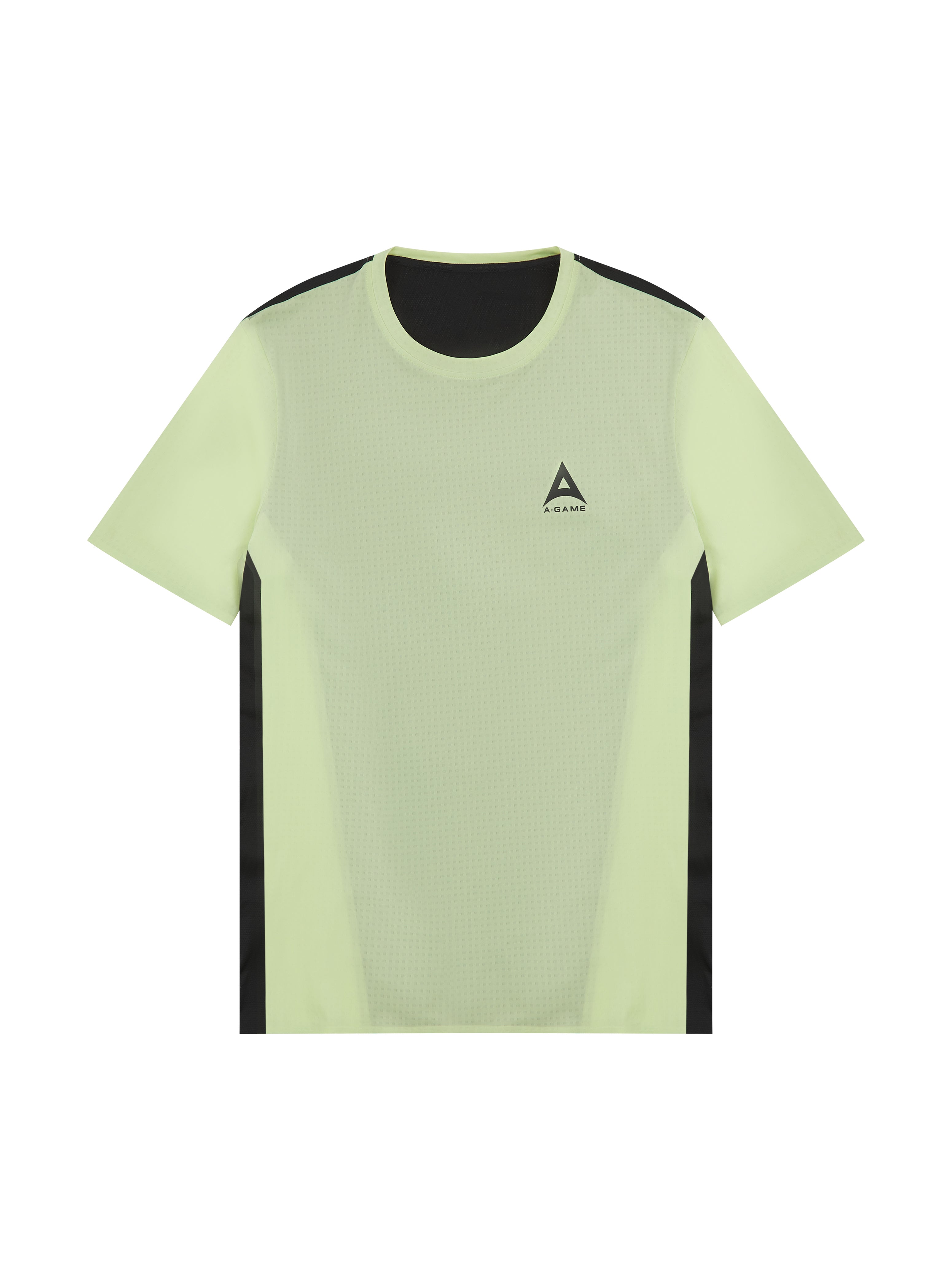 MENS A-GAME PANELLED TRAINING T-SHIRT - LIME/BLACK