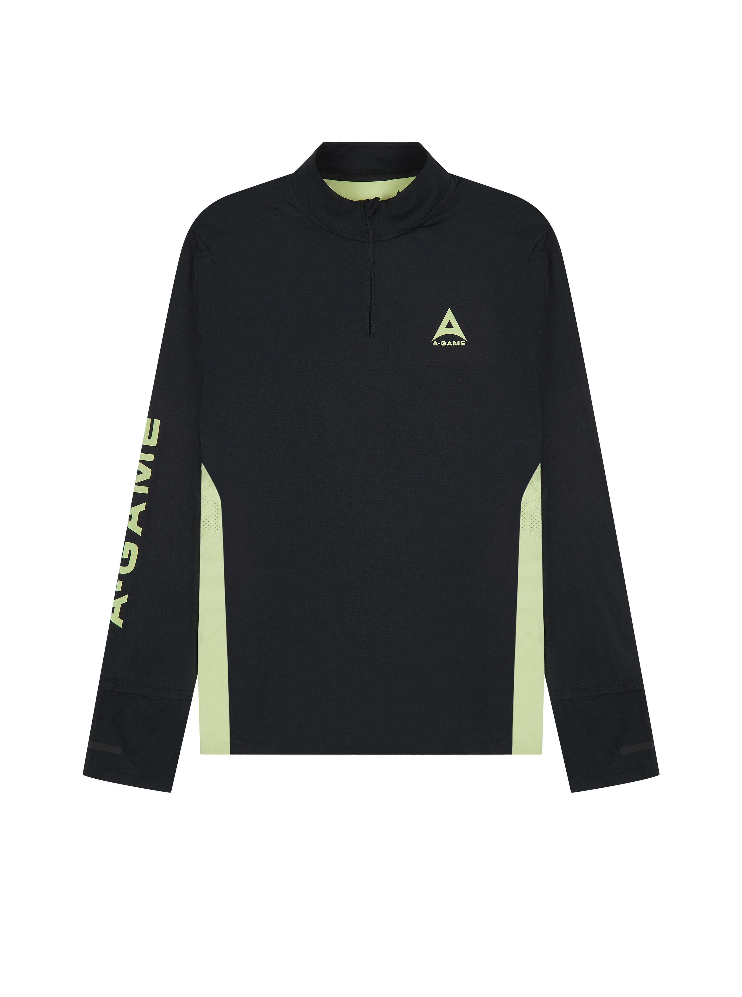 MENS A-GAME PERFORMANCE LONG SLEEVE TRAINING TOP - BLACK/LIME