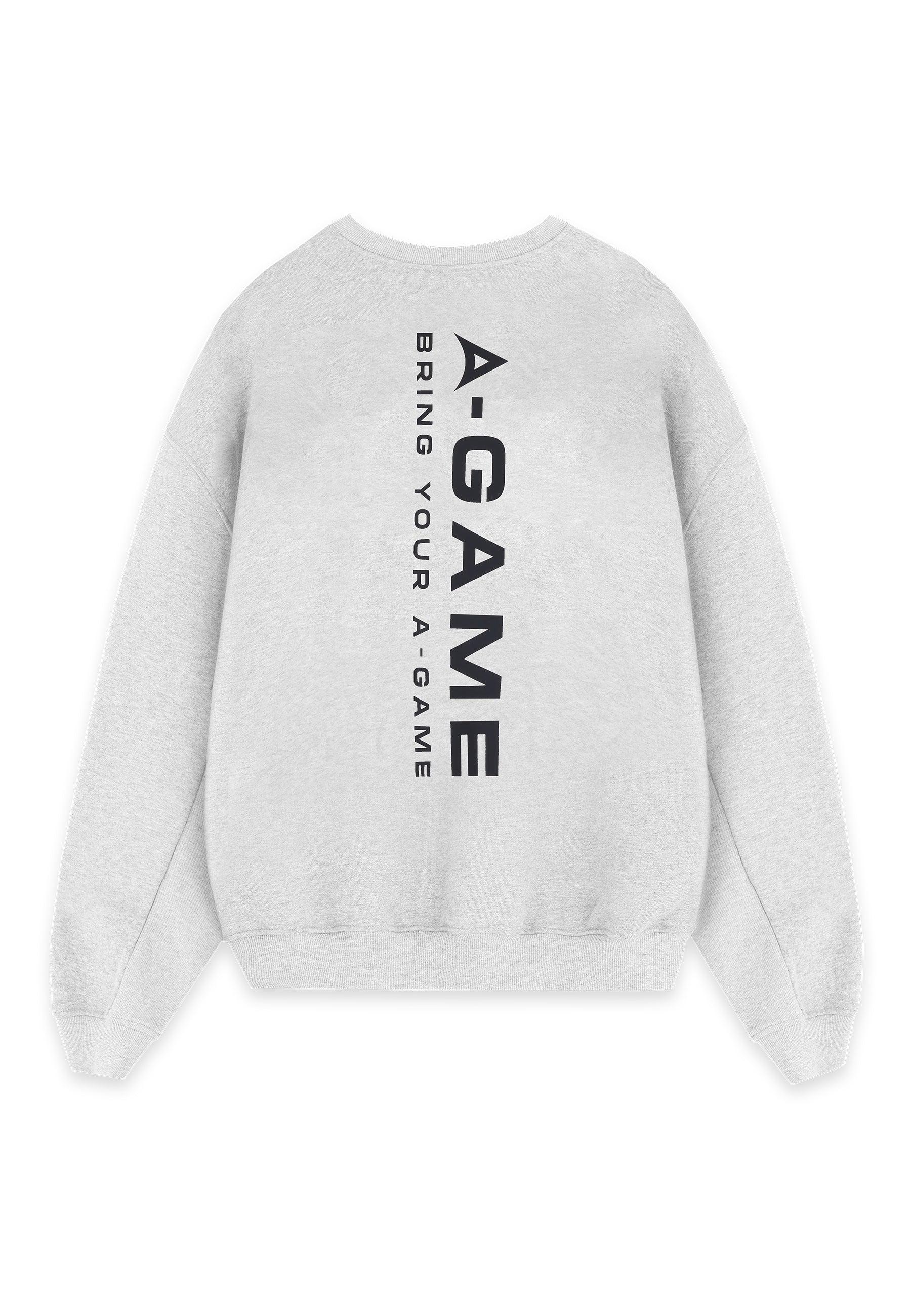 MENS A-GAME LOGO GRAPHIC RELAXED SWEATSHIRT - SNOW MARL