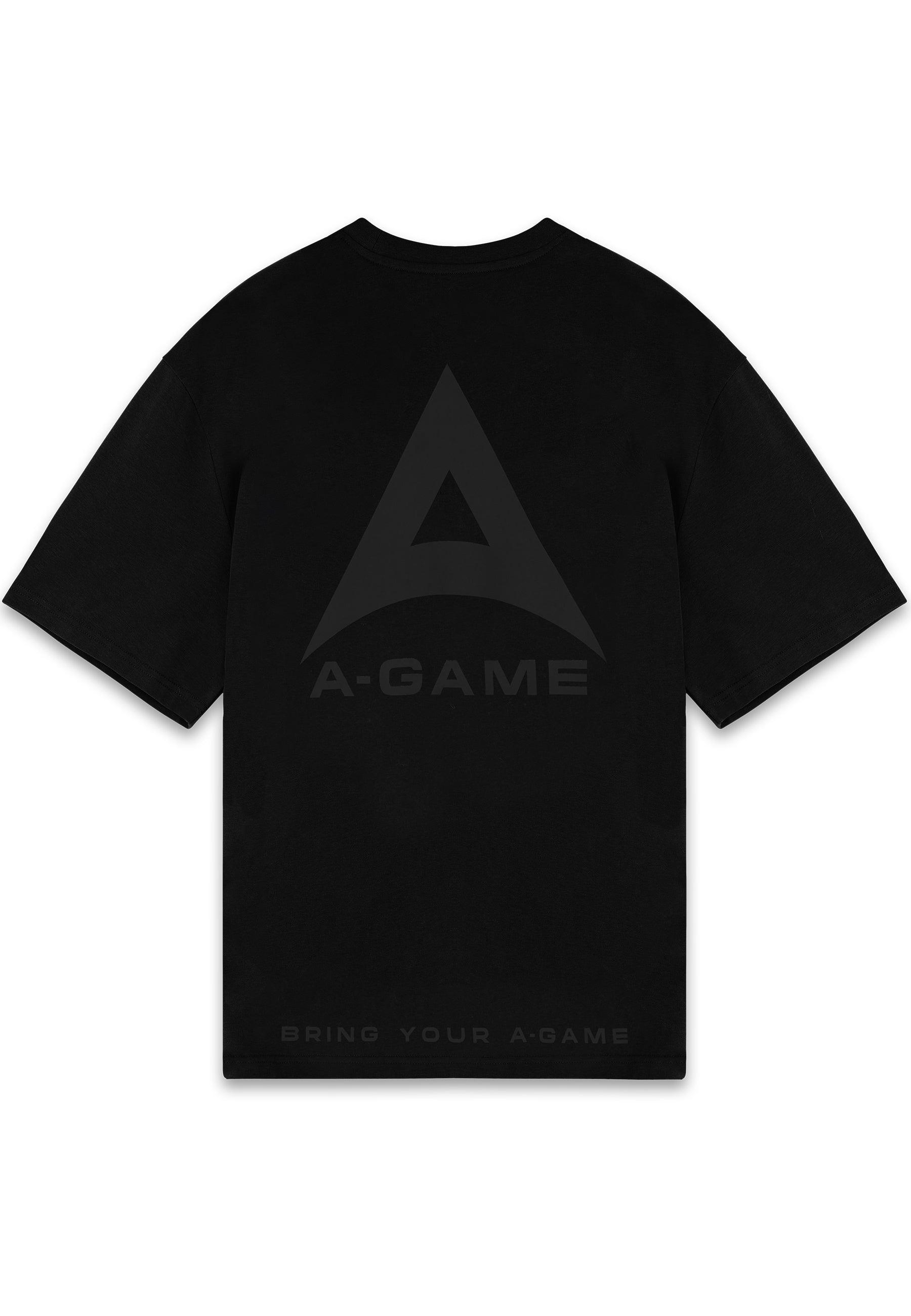 MENS A-GAME LOGO GRAPHIC RELAXED T-SHIRT - BLACK