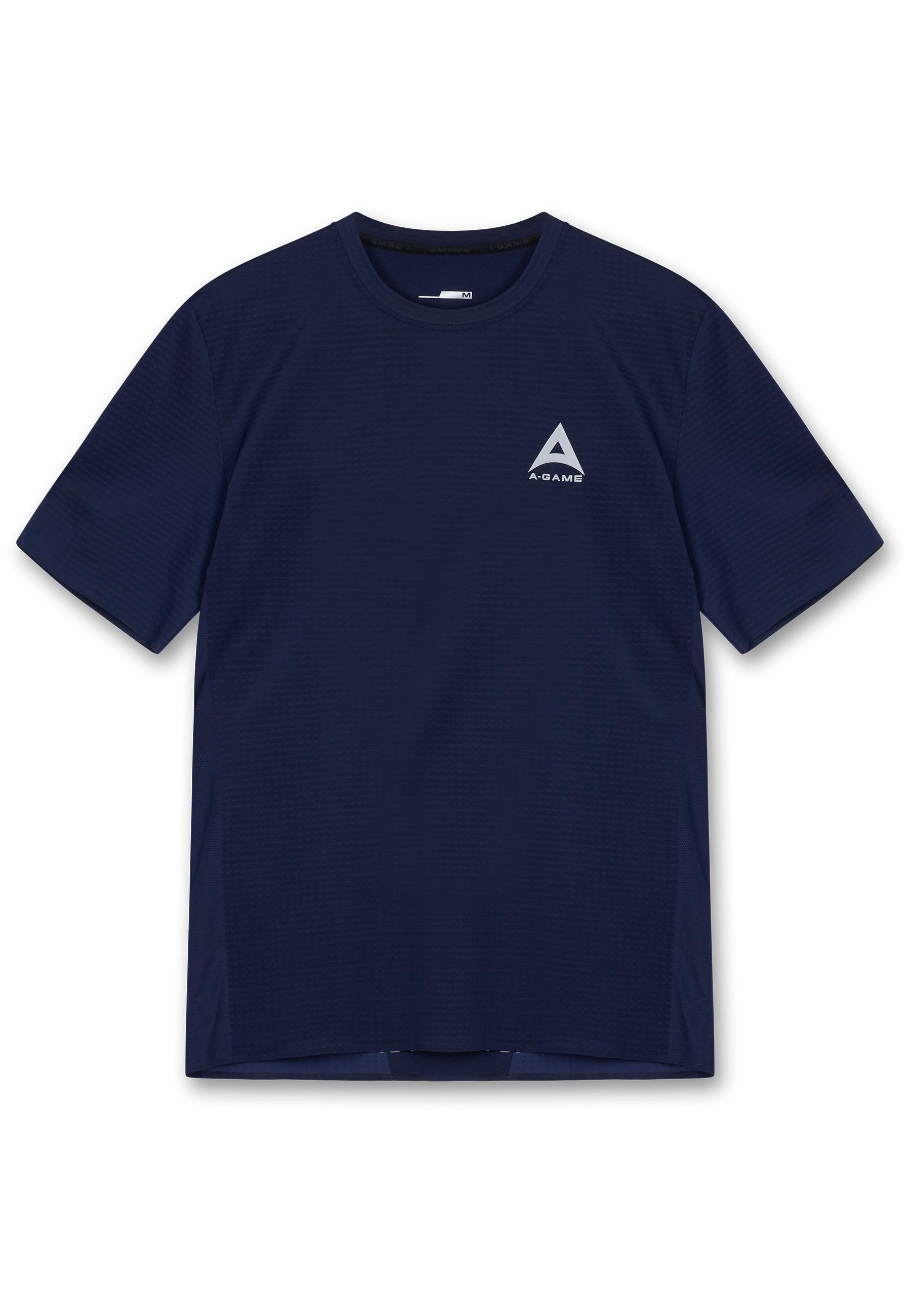 MENS A-GAME PANELLED TRAINING T-SHIRT - NAVY