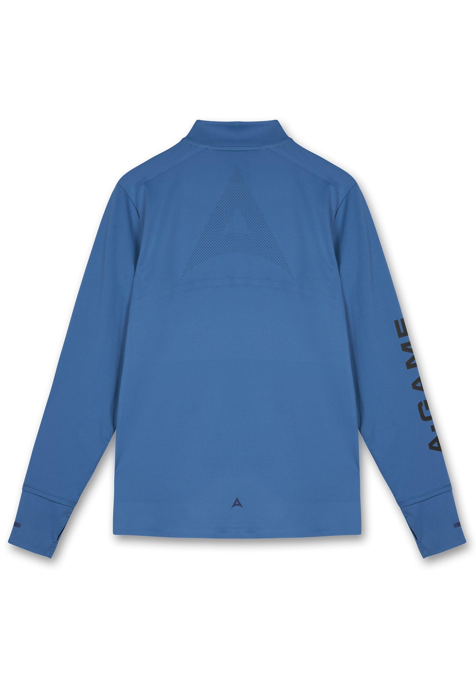 MENS A-GAME PERFORMANCE LONG SLEEVE TRAINING TOP - OCEAN BLUE