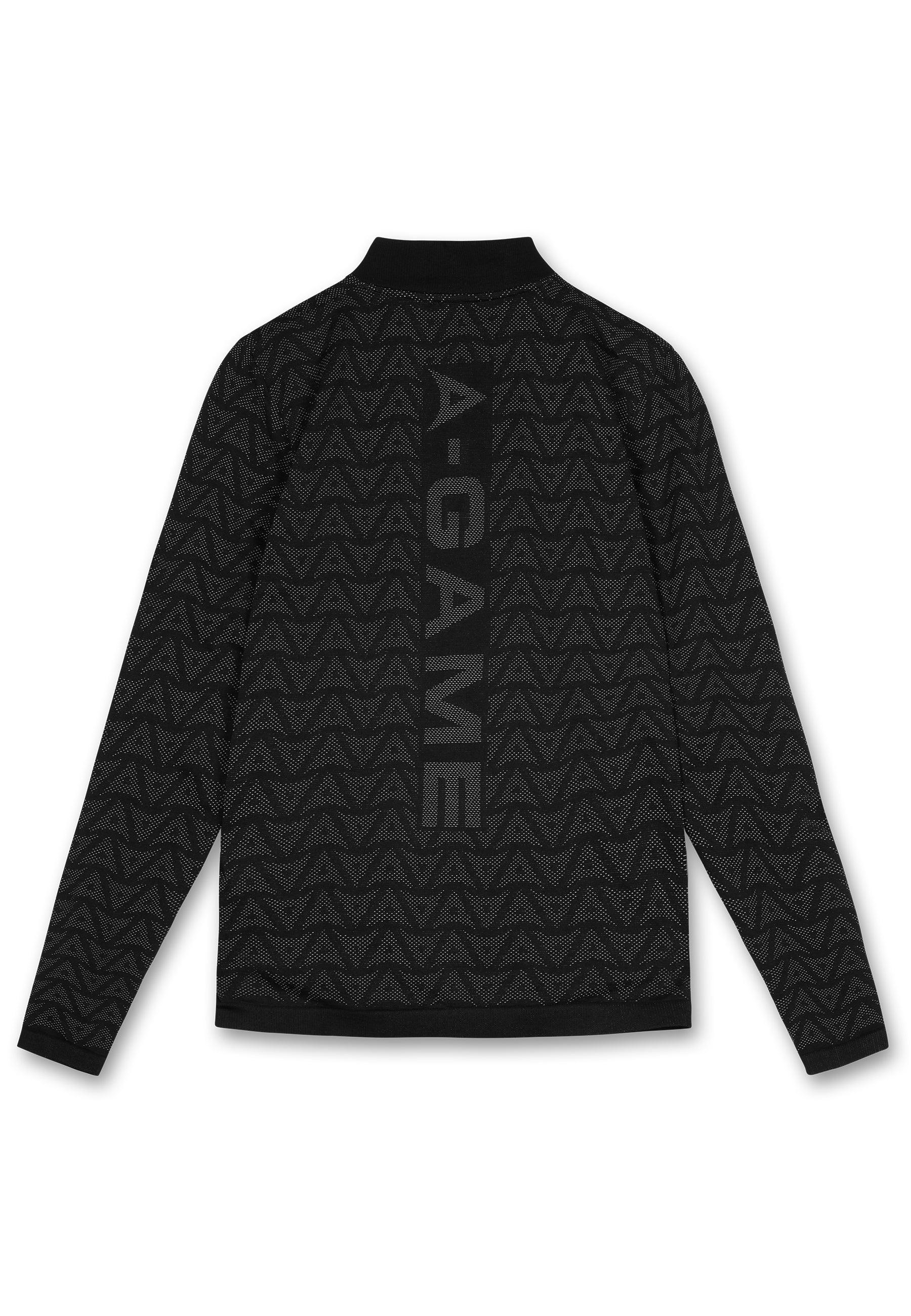 MENS A-GAME SEAMLESS LOGO TRAINING LONG SLEEVE TOP - BLACK