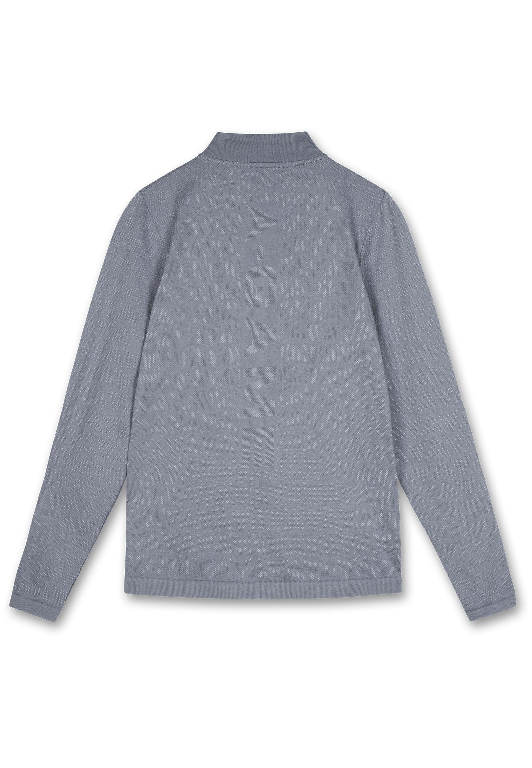 MENS A-GAME SEAMLESS LOGO TRAINING LONG SLEEVE TOP - STEEL GREY