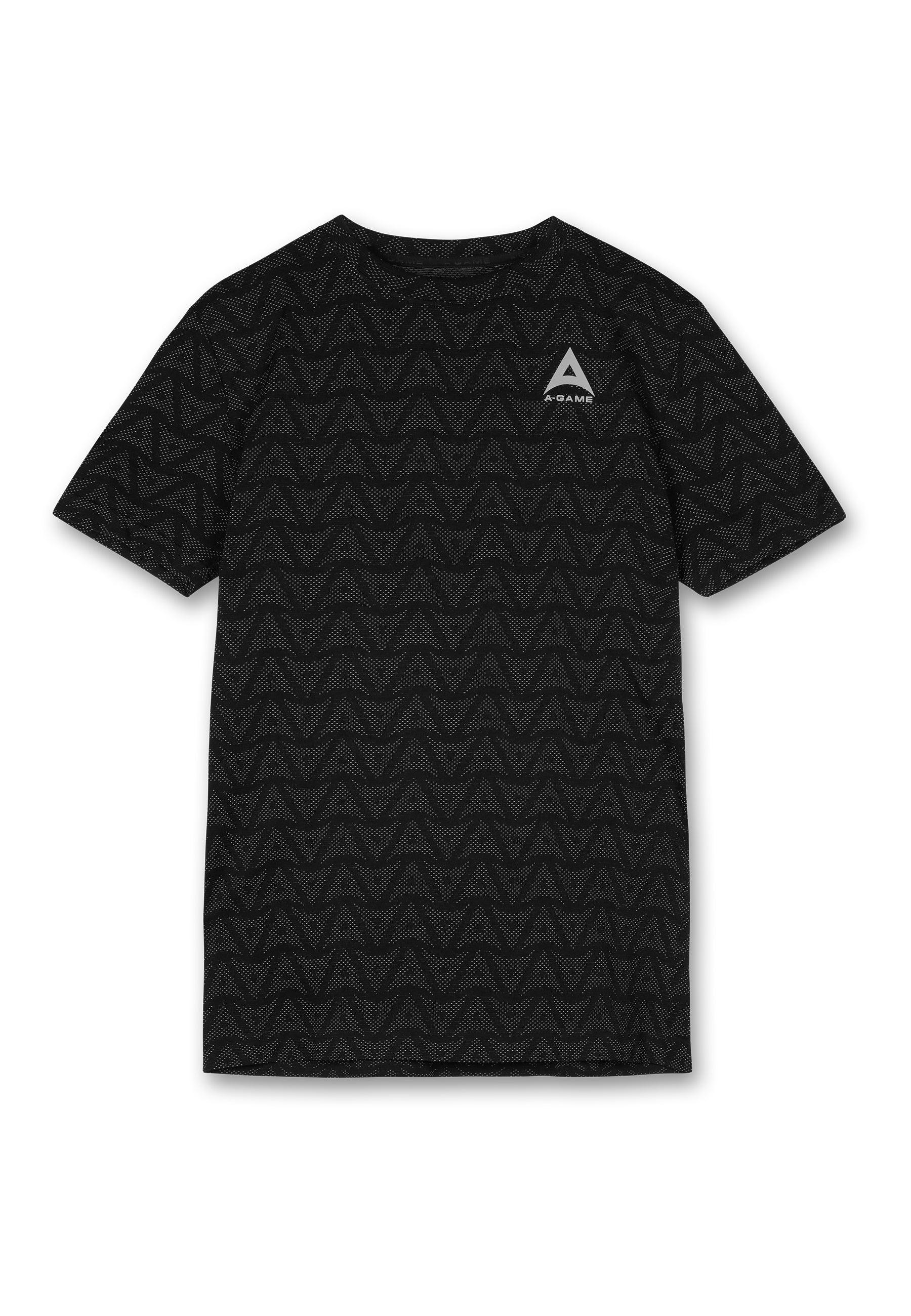 MENS A-GAME SEAMLESS TRAINING LOGO T-SHIRT - BLACK