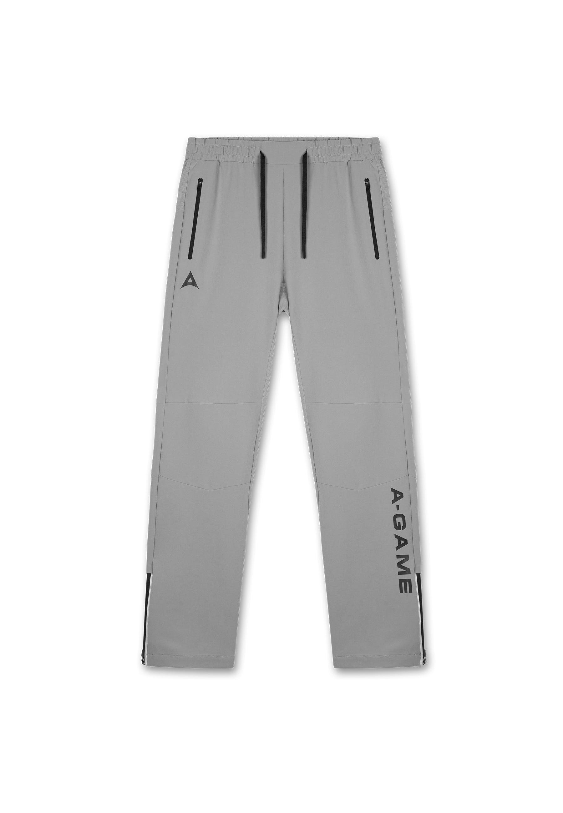 MENS A-GAME TRAINING ZIP PANTS - STEEL GREY