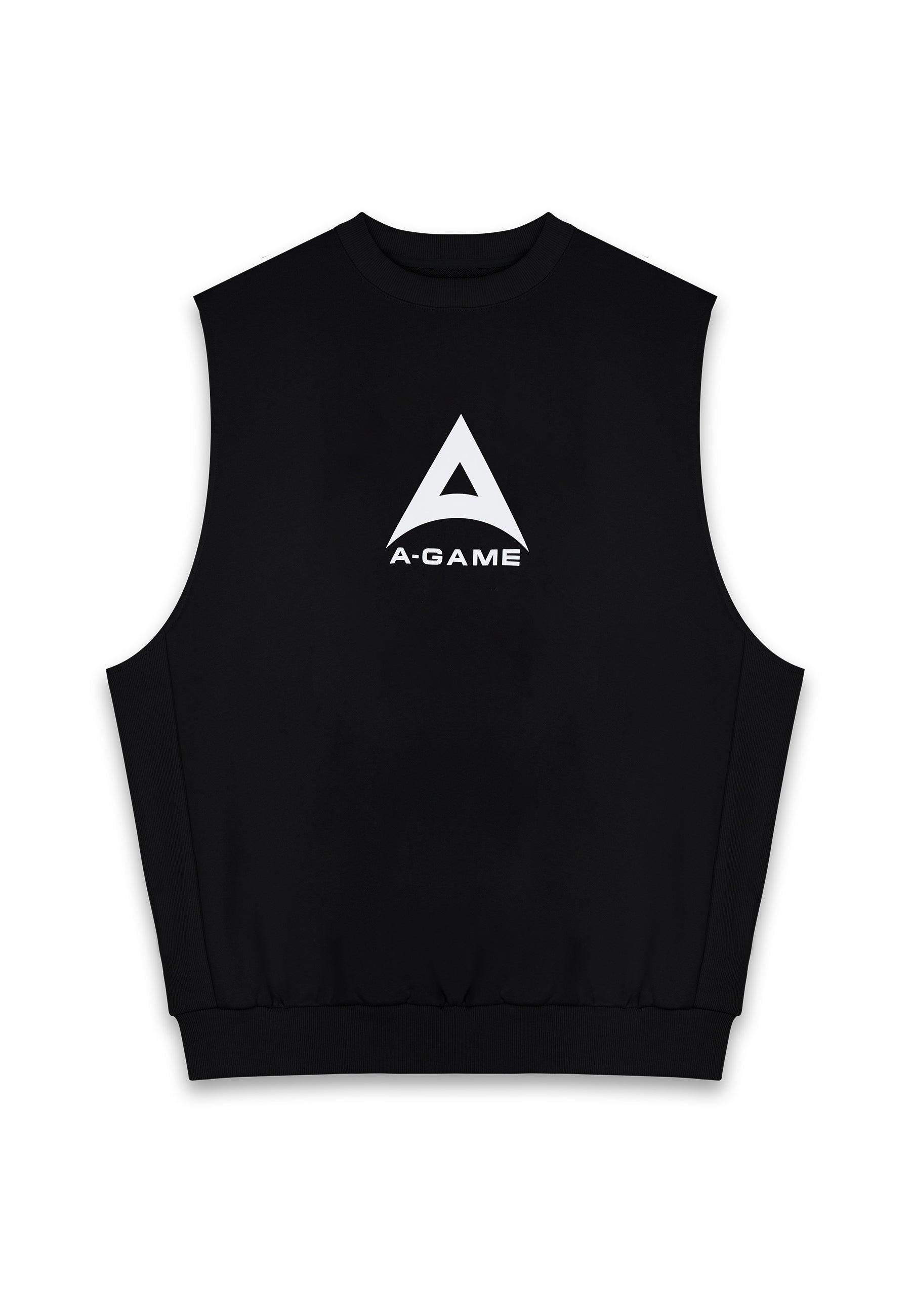 MENS BRING YOUR A-GAME GRAPHIC SLEEVELESS SWEATSHIRT - BLACK