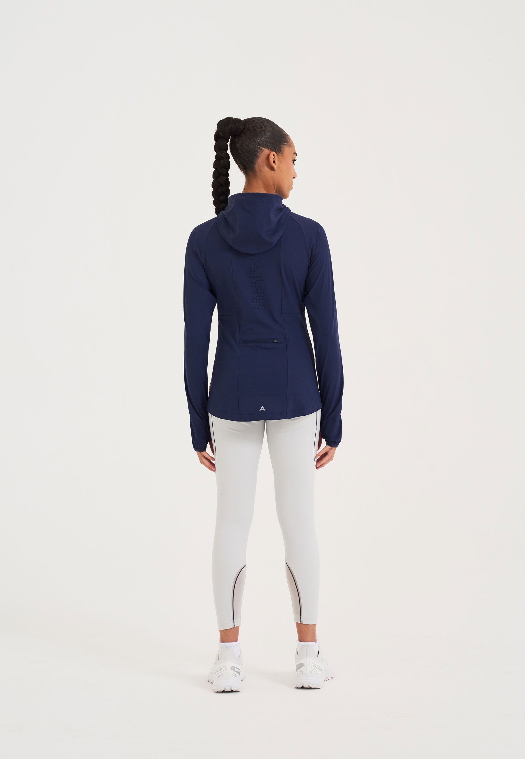 WOMENS A-GAME LIGHTWEIGHT FITTED RUNNING JACKET - CROWN BLUE/SILVER