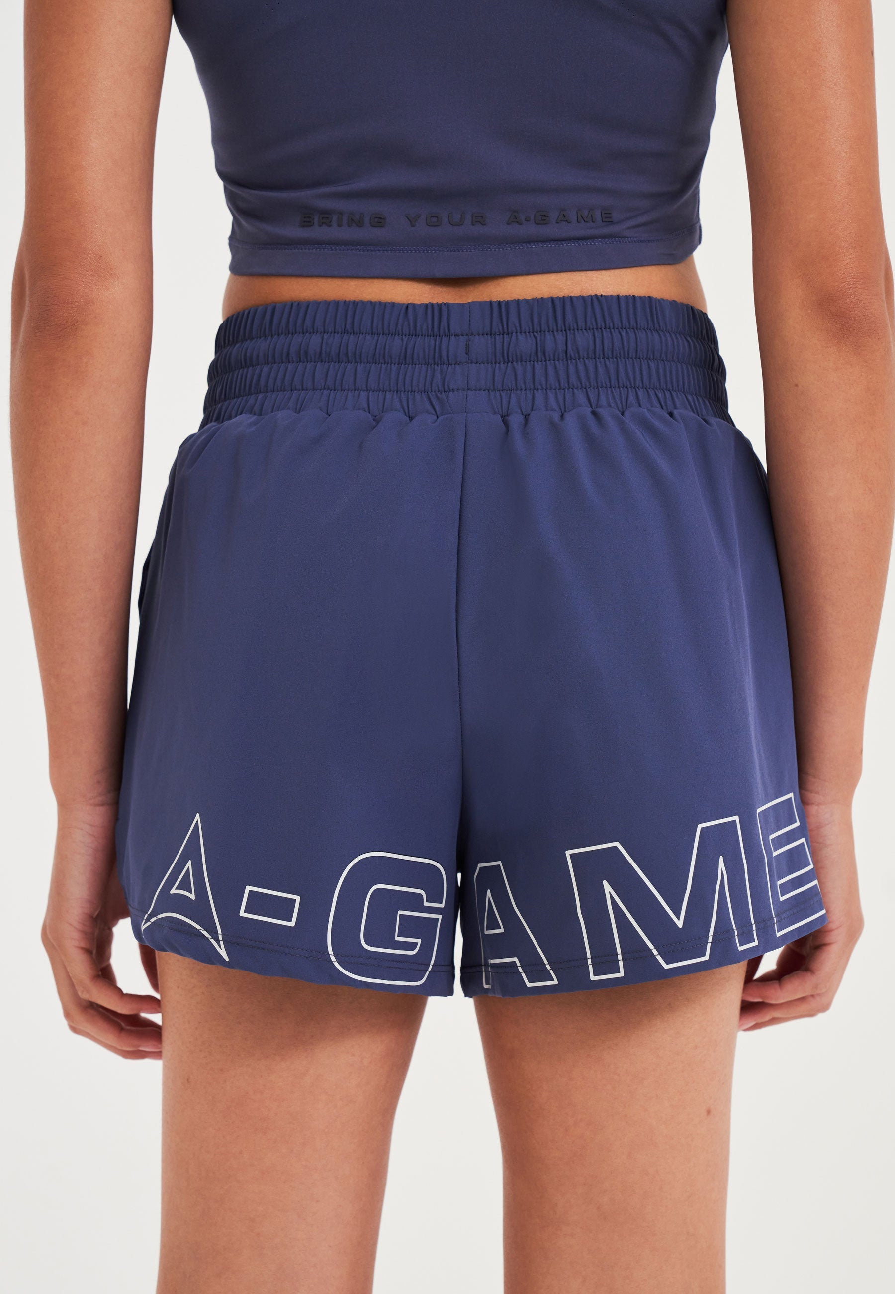 WOMENS A-GAME TRAINING RUNNER SHORTS - BLUE