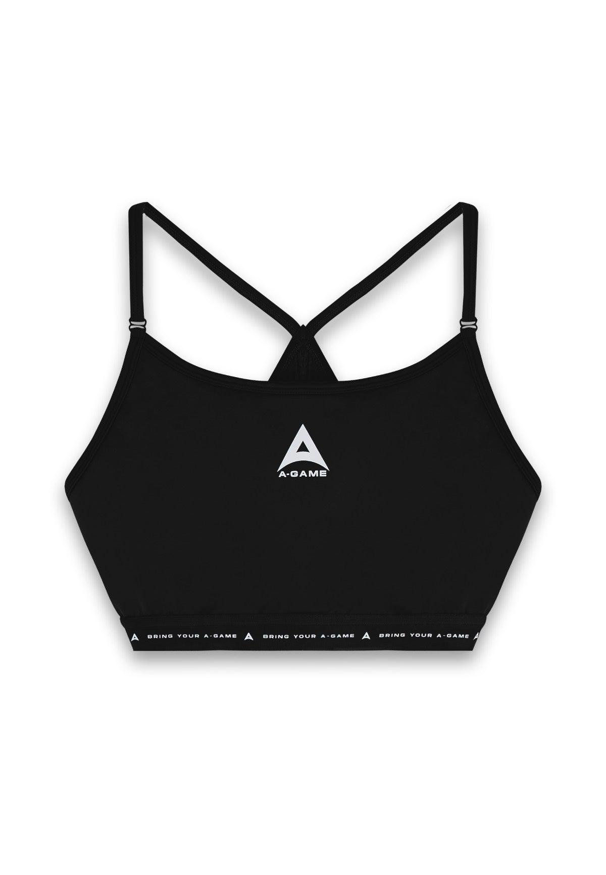 WOMENS A-GAME ADJUSTABLE YOGA SPORTS BRA - BLACK