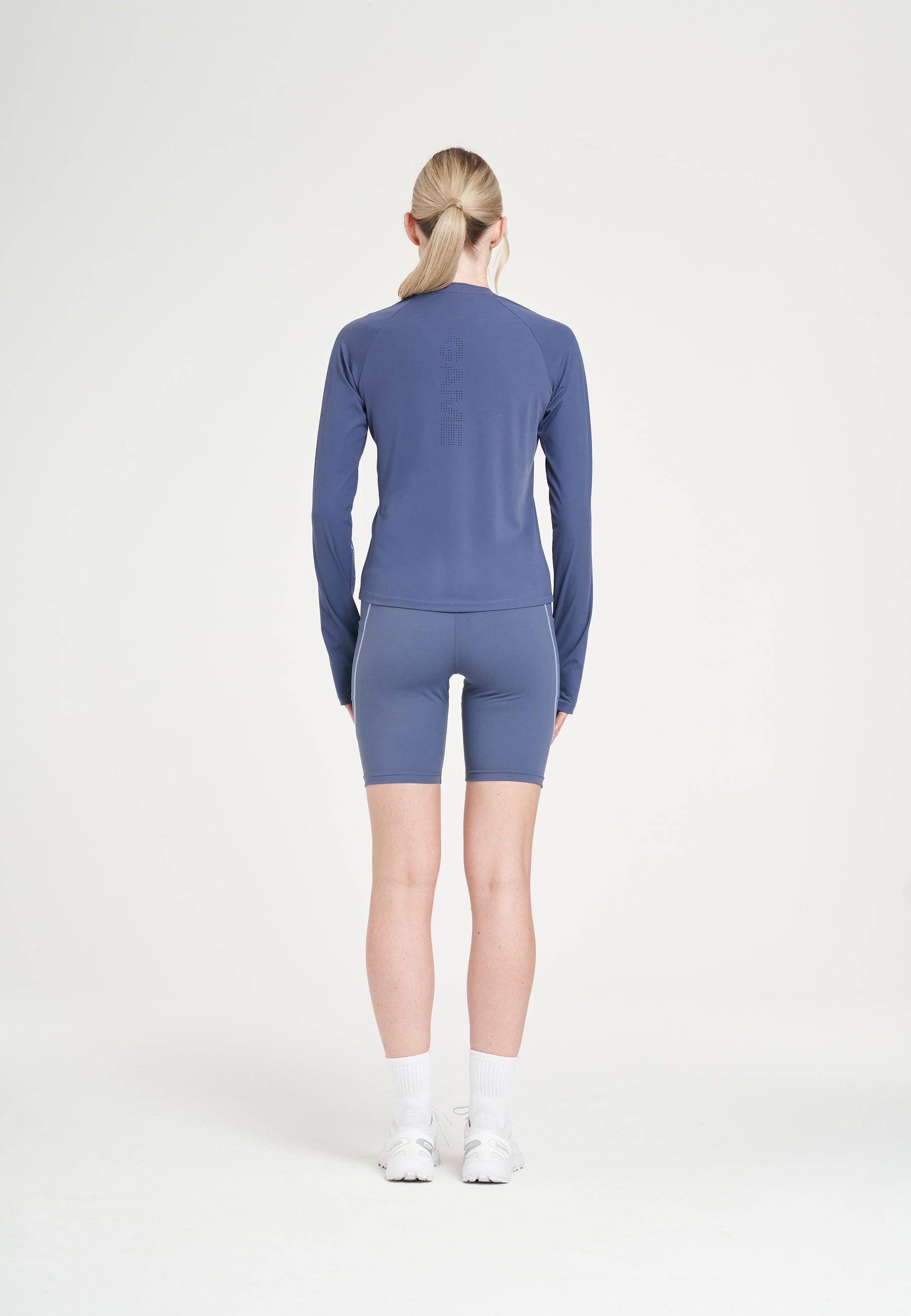 WOMENS A-GAME FITTED LONG SLEEVE TRAINING TOP - BLUE