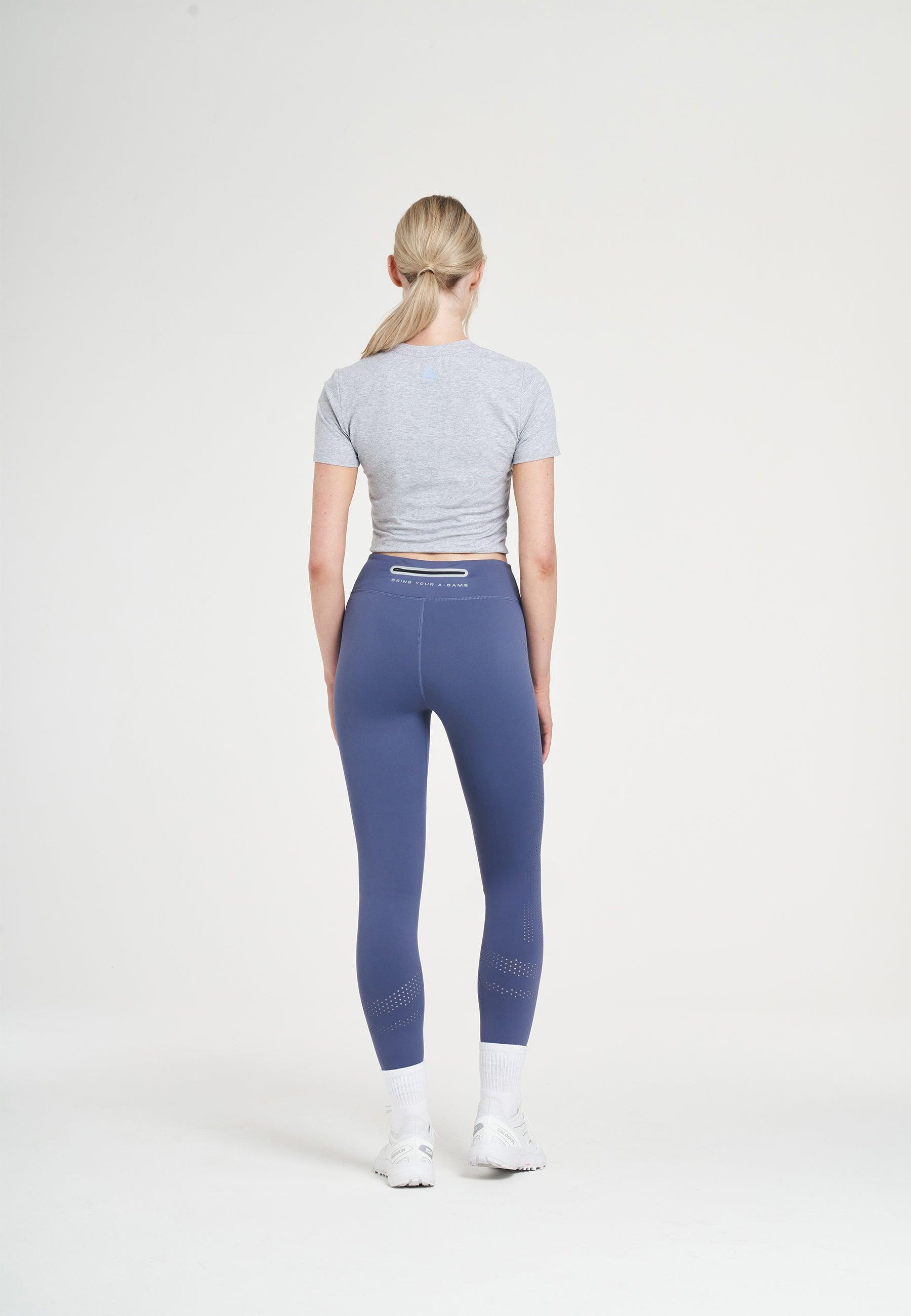 WOMENS A-GAME HIGH WAISTED TRAINING LEGGINGS - BLUE