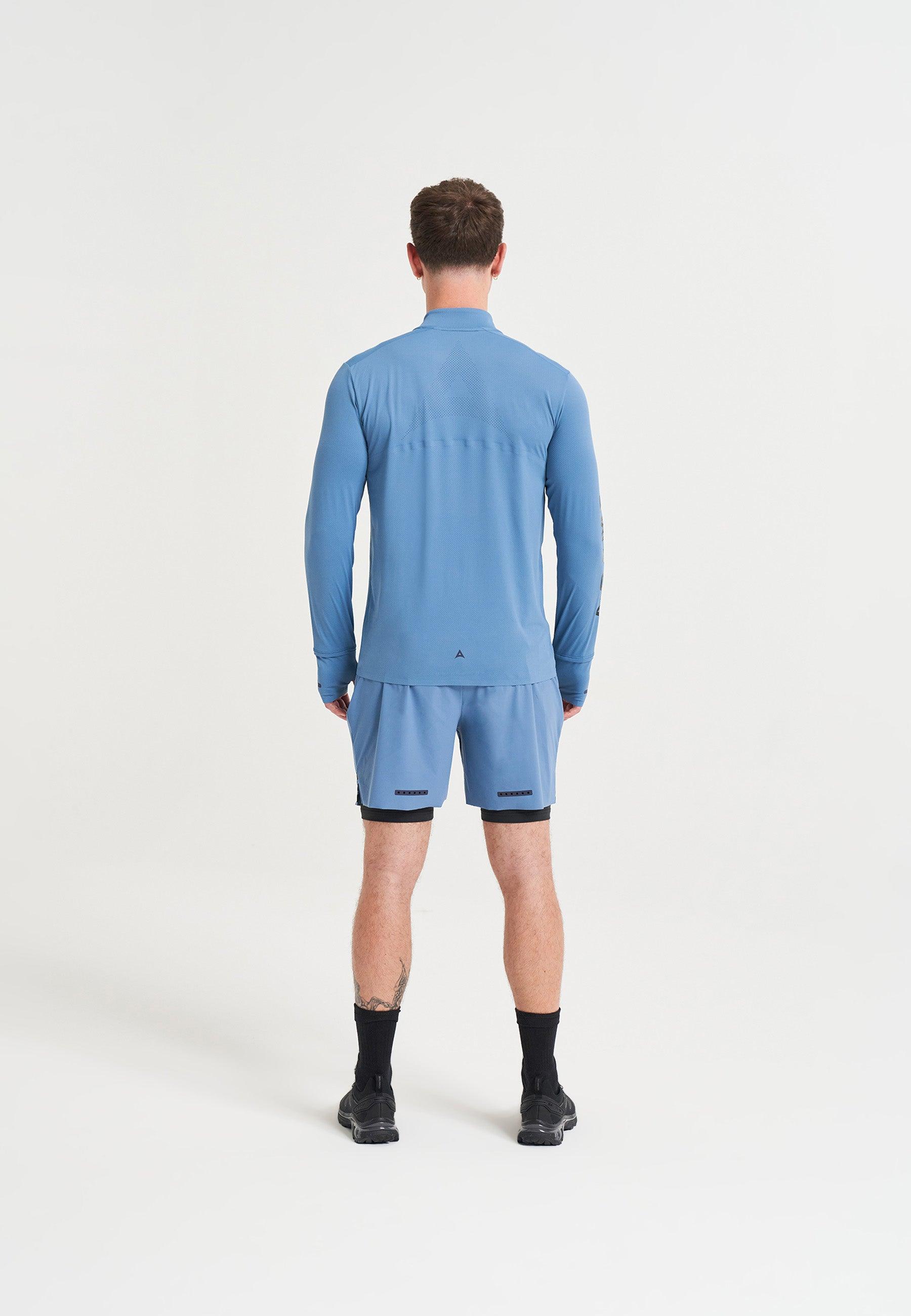 MENS A-GAME PERFORMANCE LONG SLEEVE TRAINING TOP - OCEAN BLUE