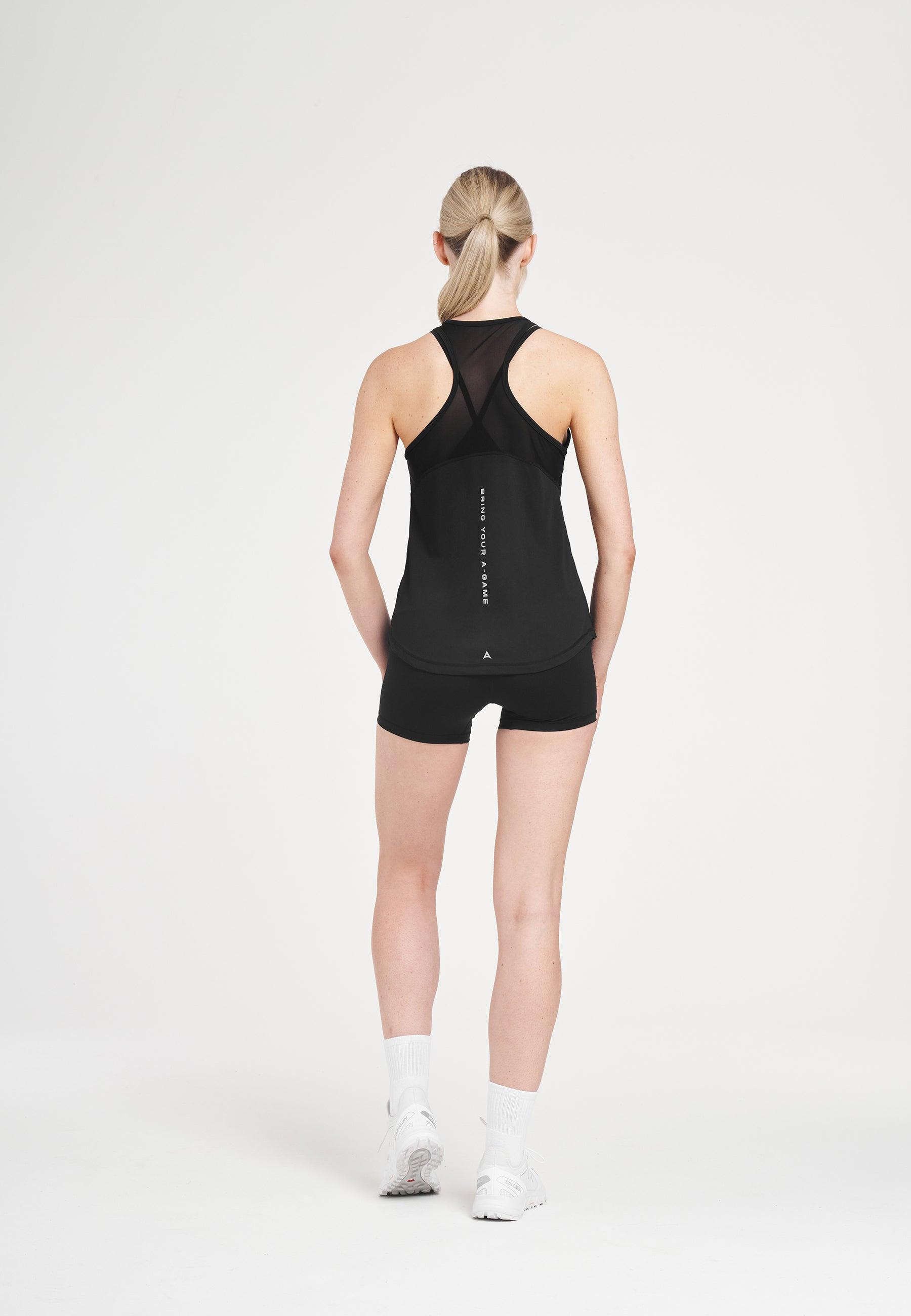WOMENS A-GAME RELAXED RACER BACK TRAINING VEST - BLACK