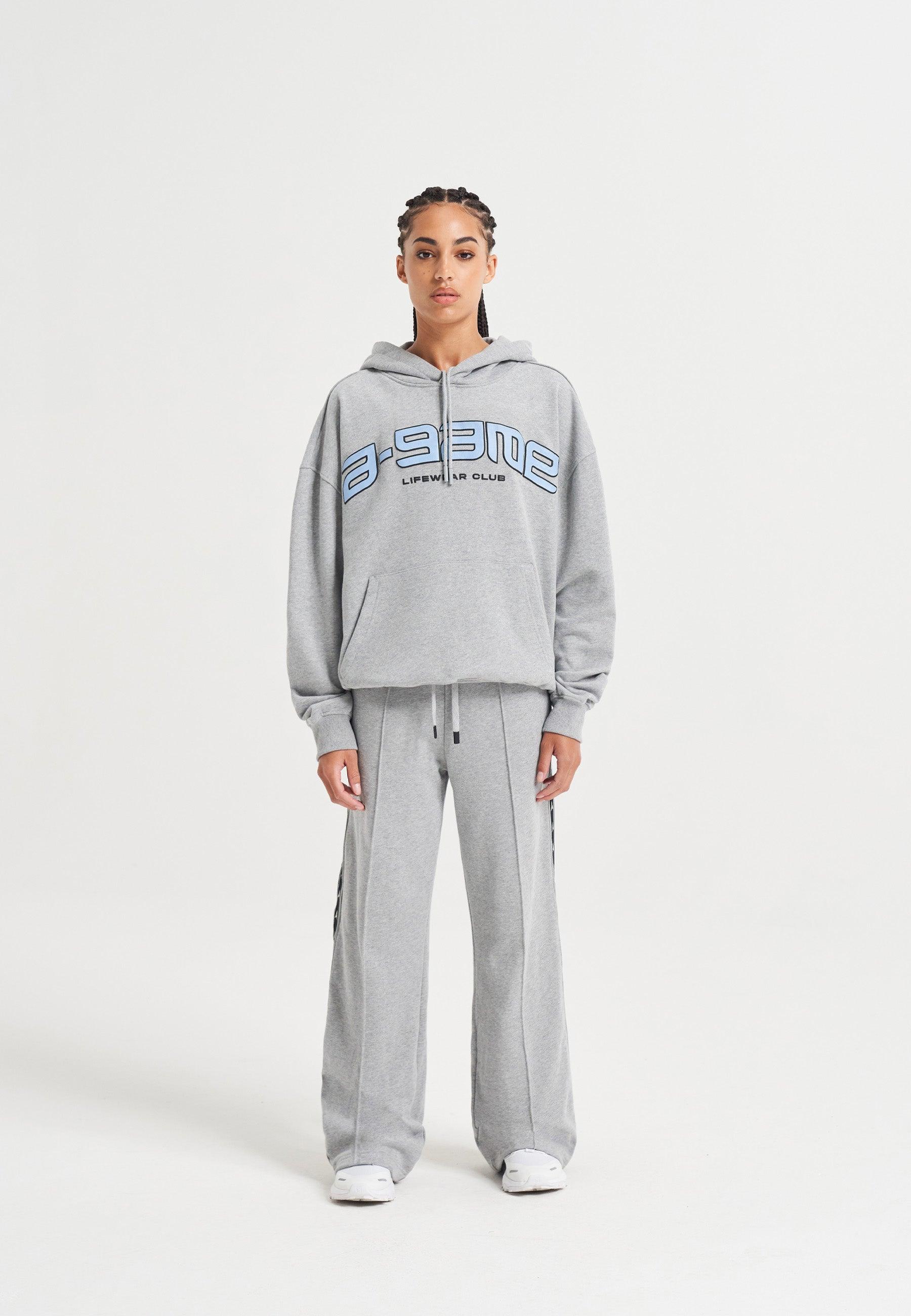 WOMENS A-GAME ROTATE LOGO GRAPHIC HOODIE - GREY MARL