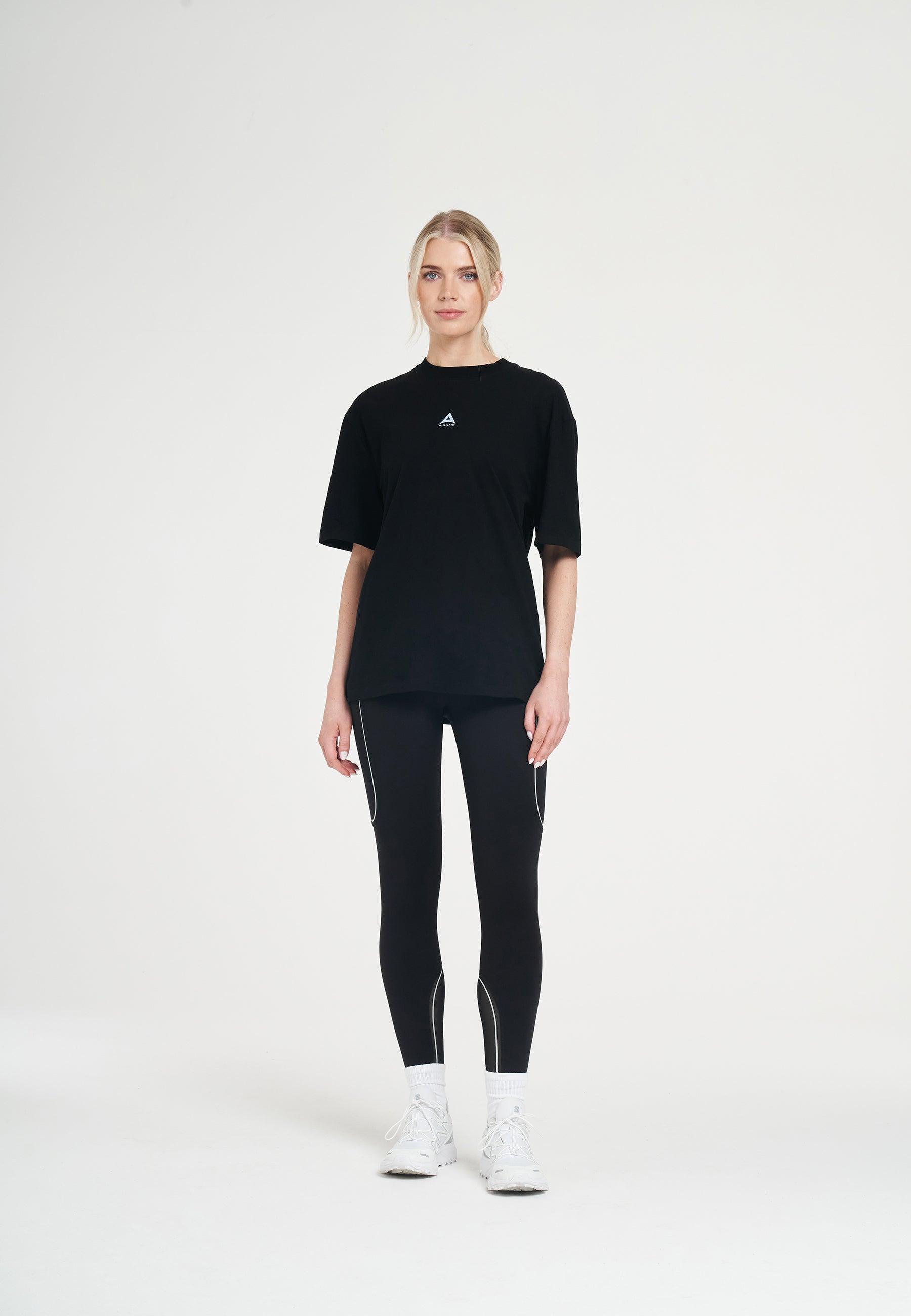 WOMENS A-GAME STAR GRAPHIC RELAXED T-SHIRT - BLACK