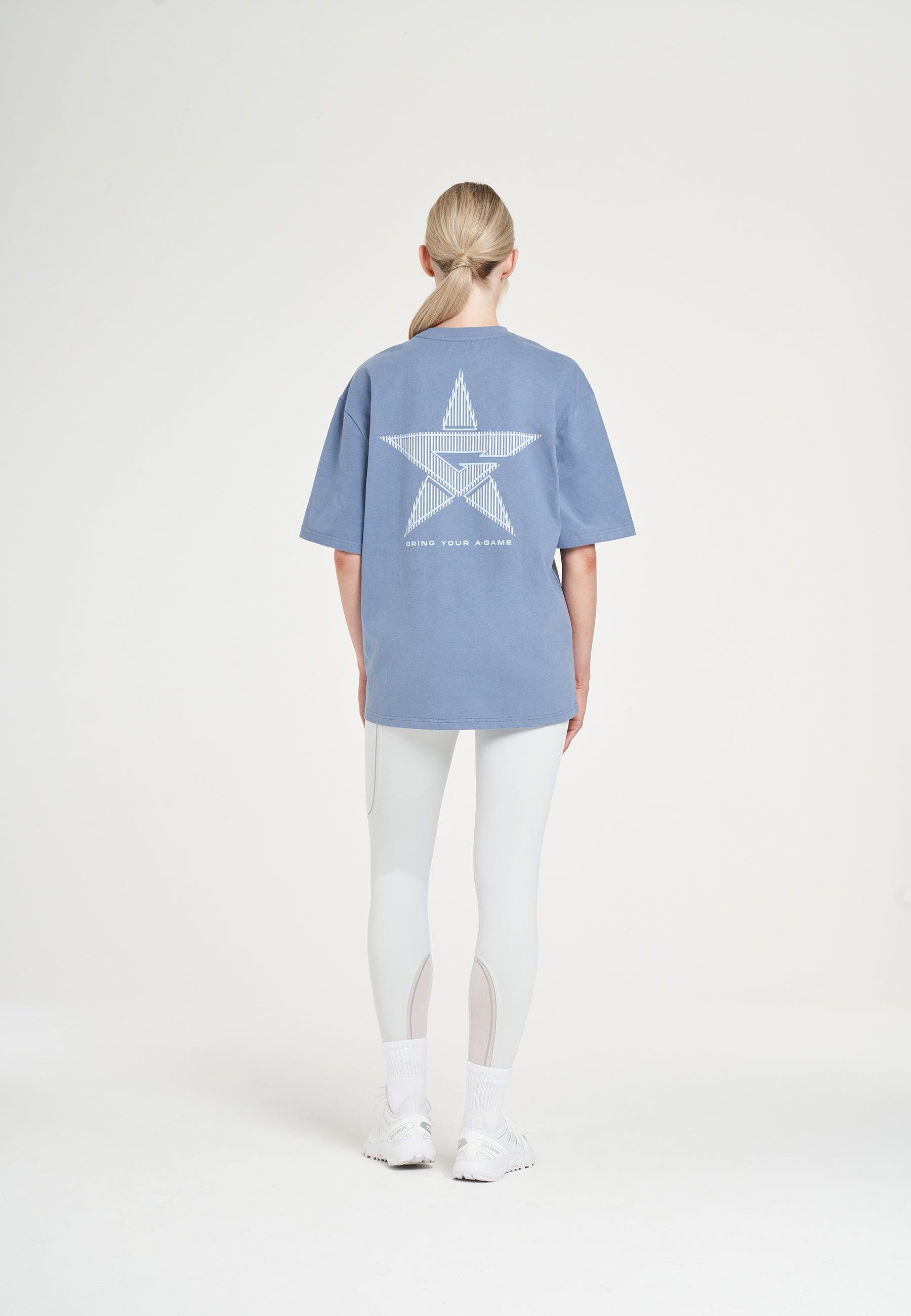 WOMENS A-GAME STAR GRAPHIC RELAXED T-SHIRT - ELEMENTAL BLUE
