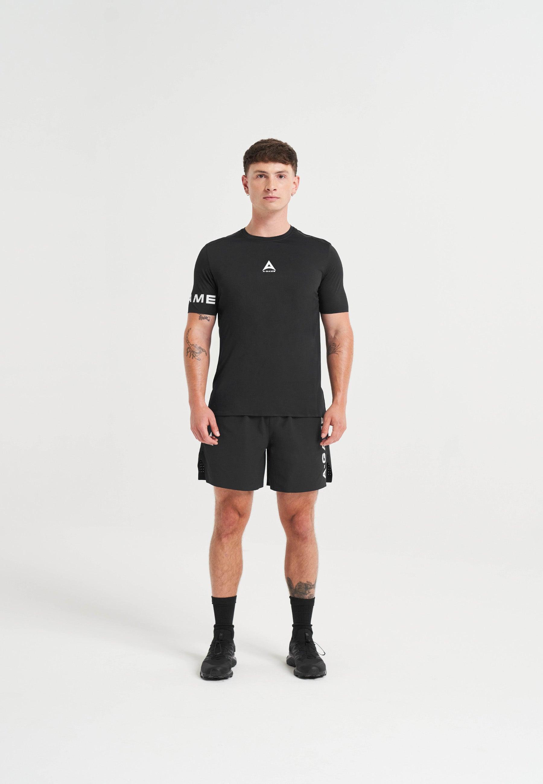 MENS A-GAME TRAINING SHORTS - BLACK