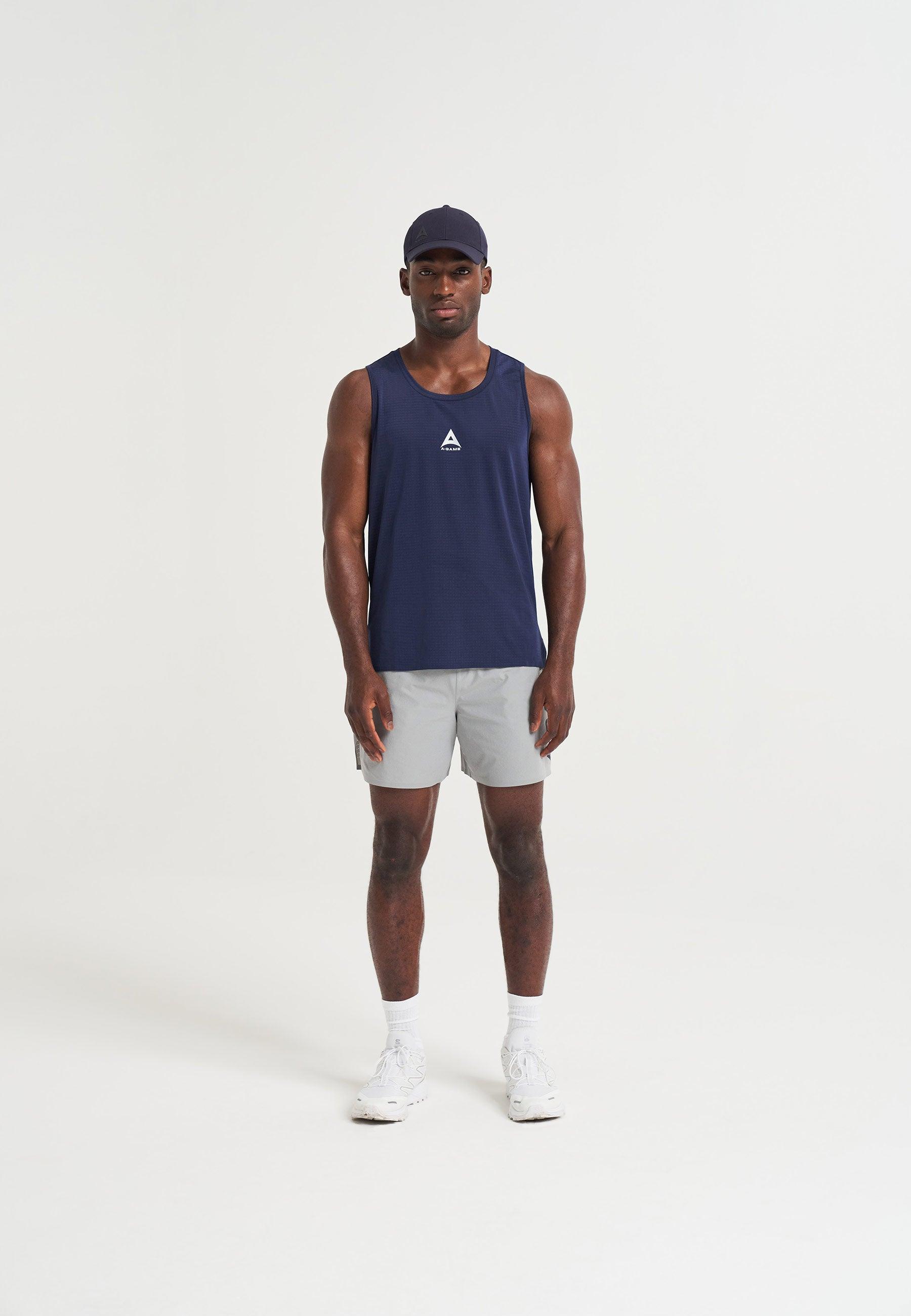 MENS A-GAME TRAINING TANK TOP - NAVY