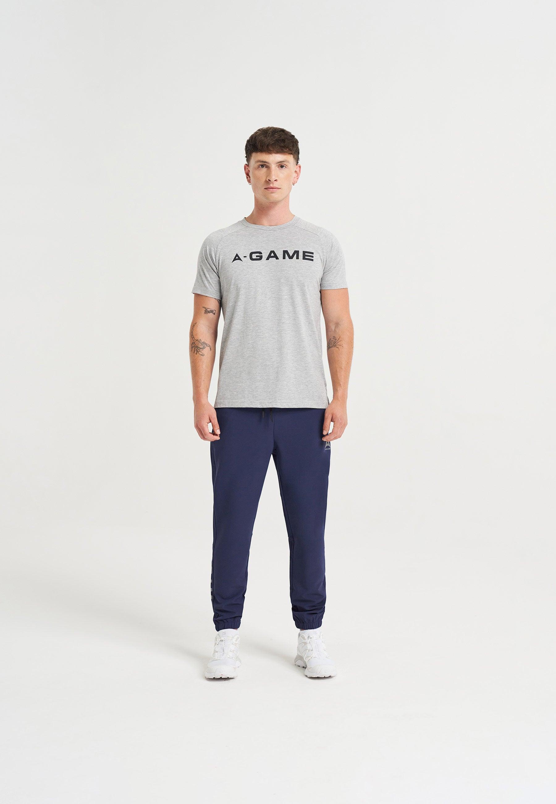 MENS BRING YOUR A-GAME GRAPHIC LOGO T-SHIRT - GREY MARL