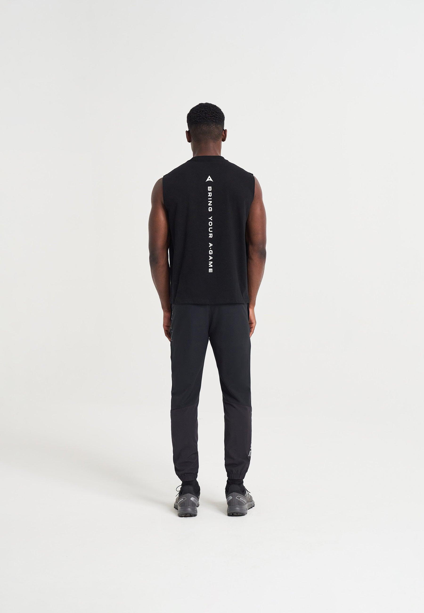 MENS BRING YOUR A-GAME GRAPHIC SLEEVELESS T-SHIRT - BLACK