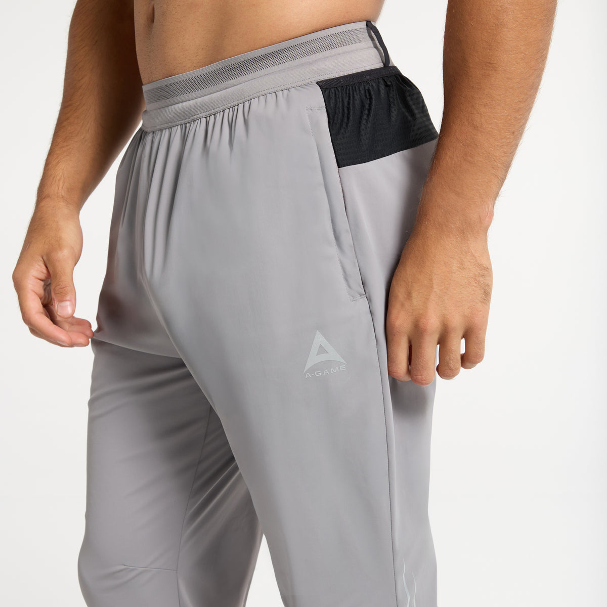 Men's Cuffed Training Pants - Grey / Black