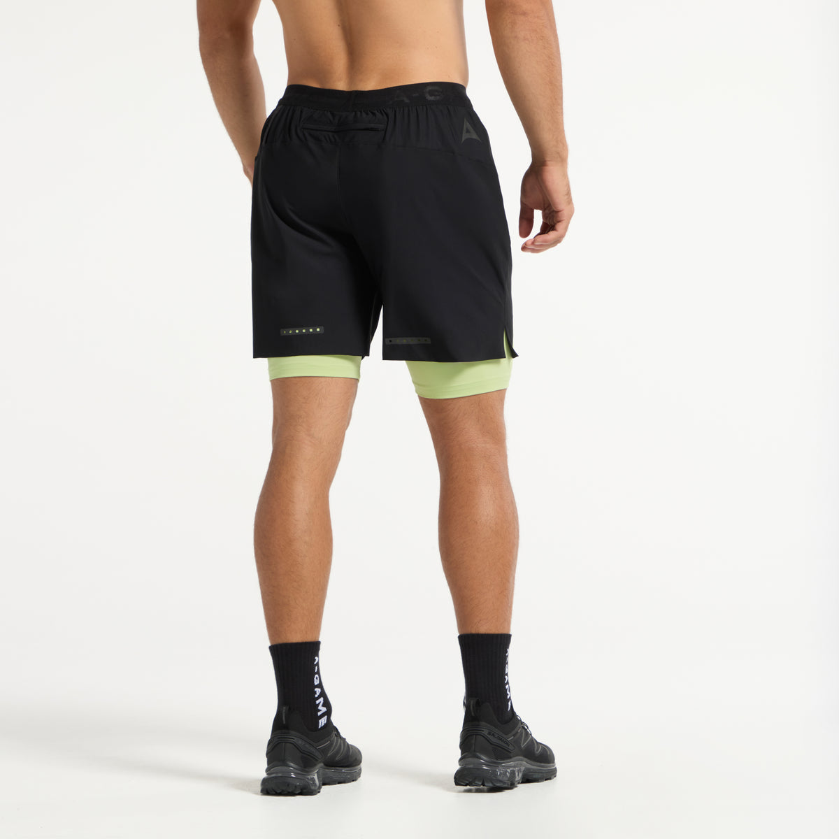 Men's 2-in-1 Shorts - Lime/Black/White