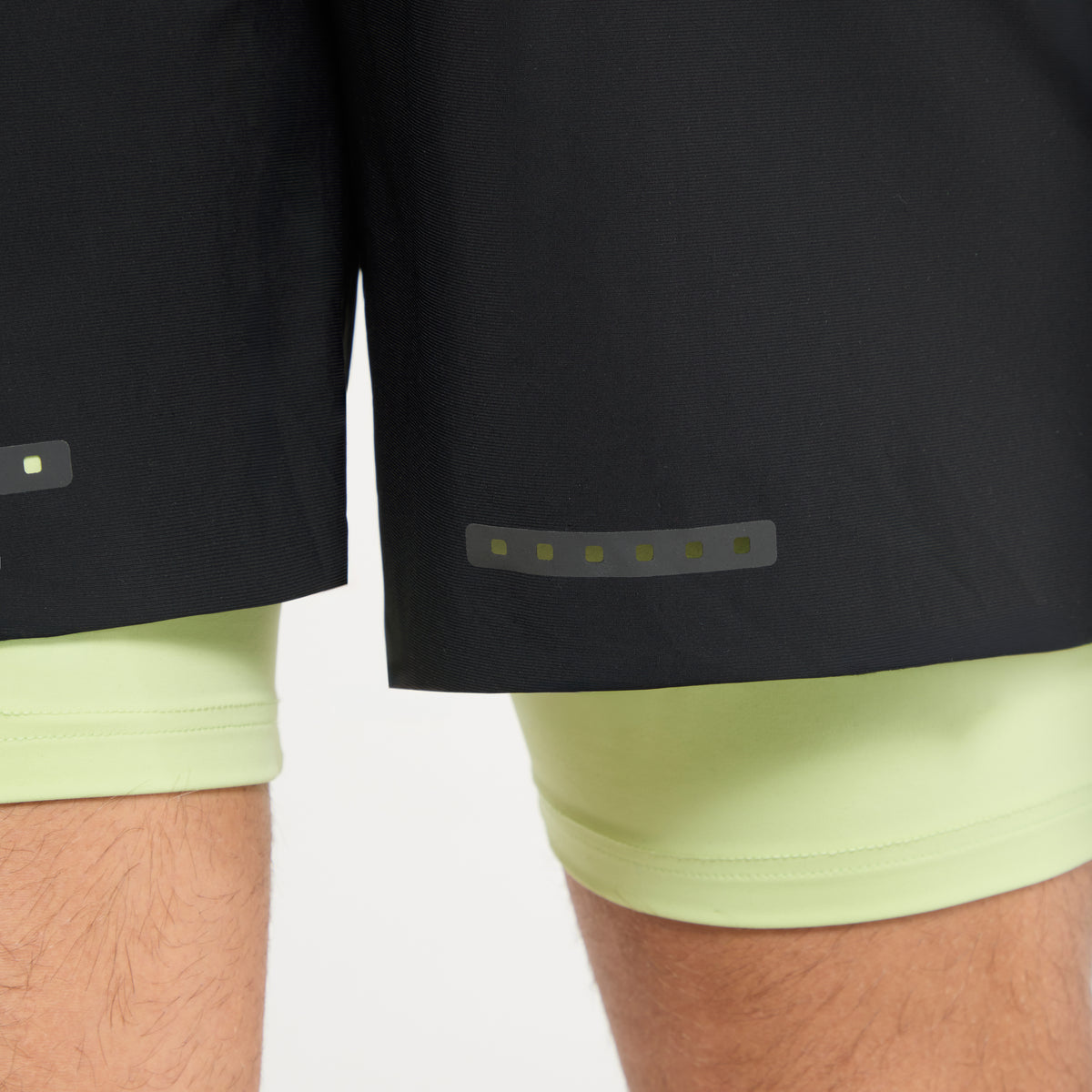 Men's 2-in-1 Shorts - Lime/Black/White