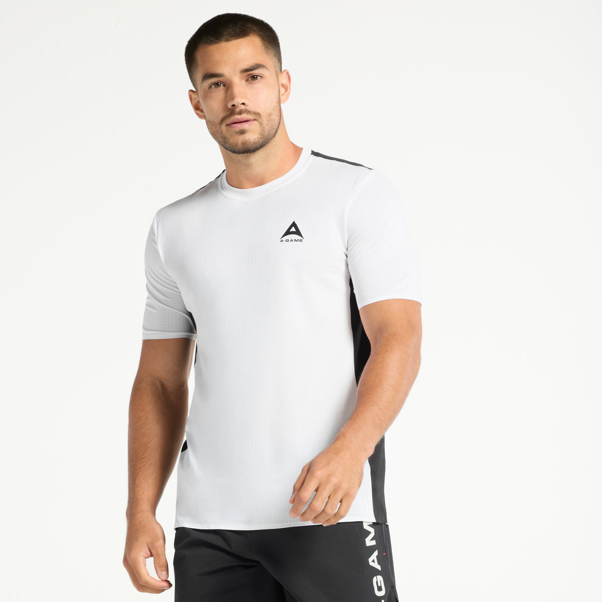 Men's Panelled Training T-Shirt - White/Black