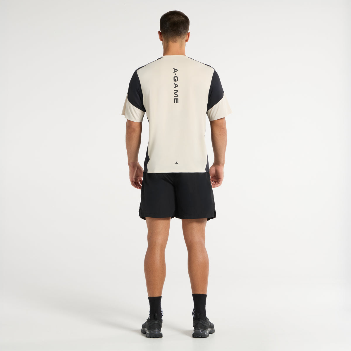 Men's Mesh T-Shirt - Beige / Black