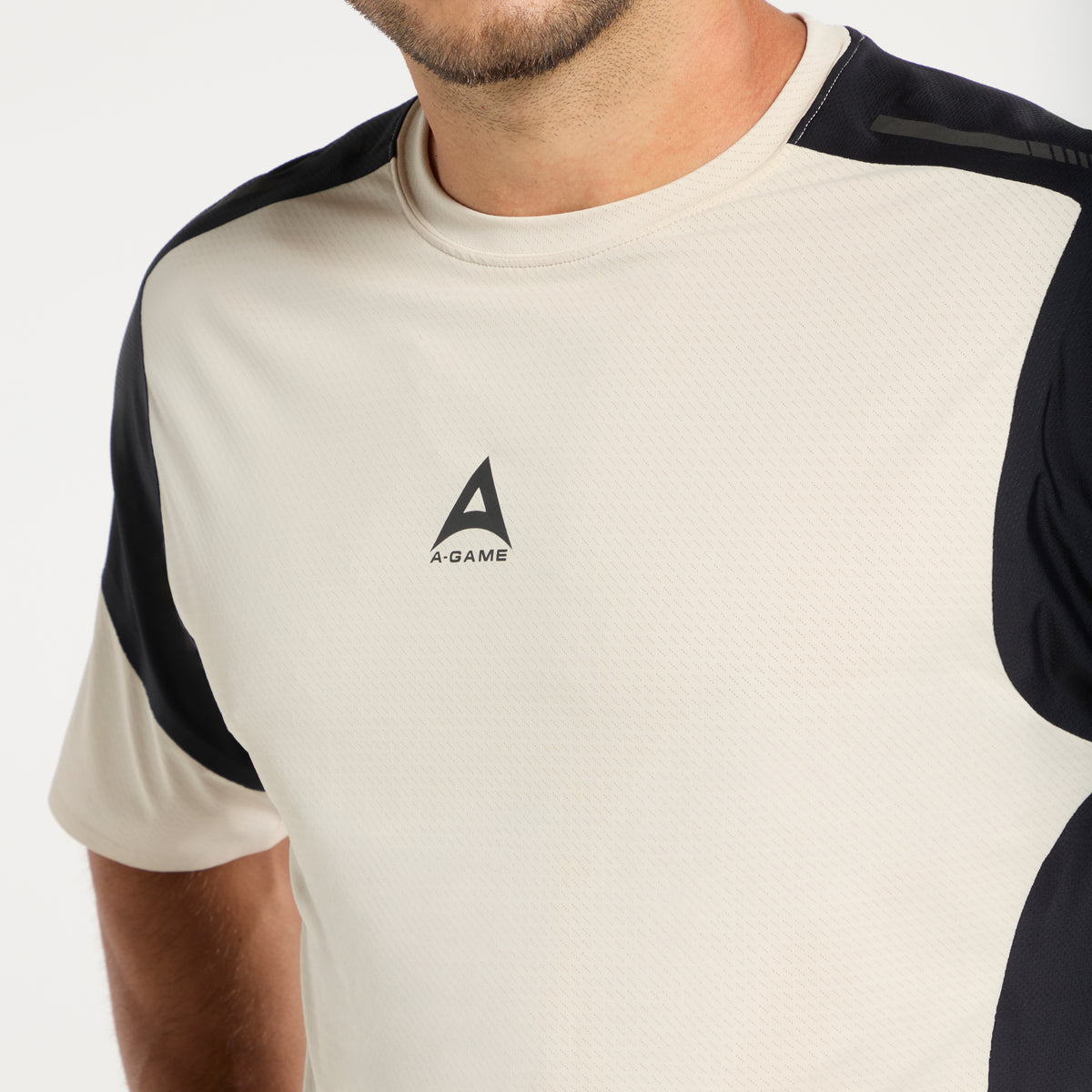 Men's Mesh T-Shirt - Beige / Black