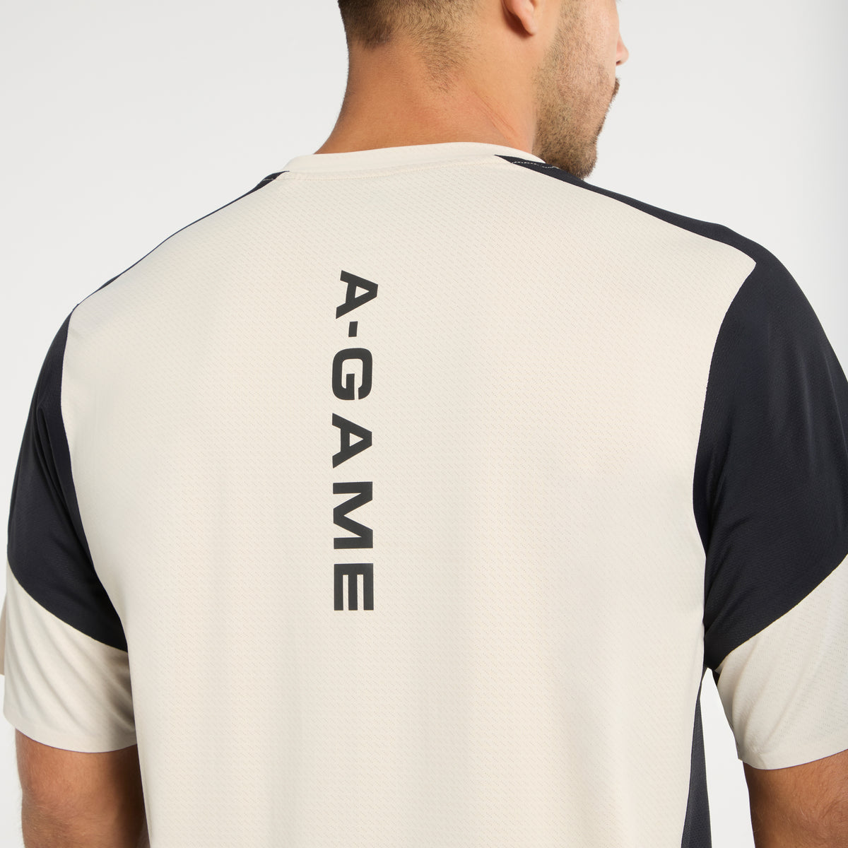 Men's Mesh T-Shirt - Beige / Black