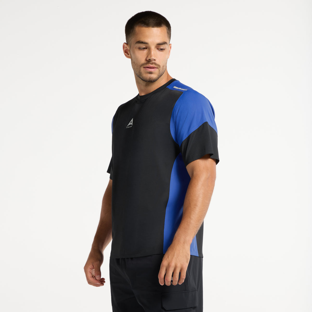 Men's Mesh T-Shirt - Black / Cobalt Blue